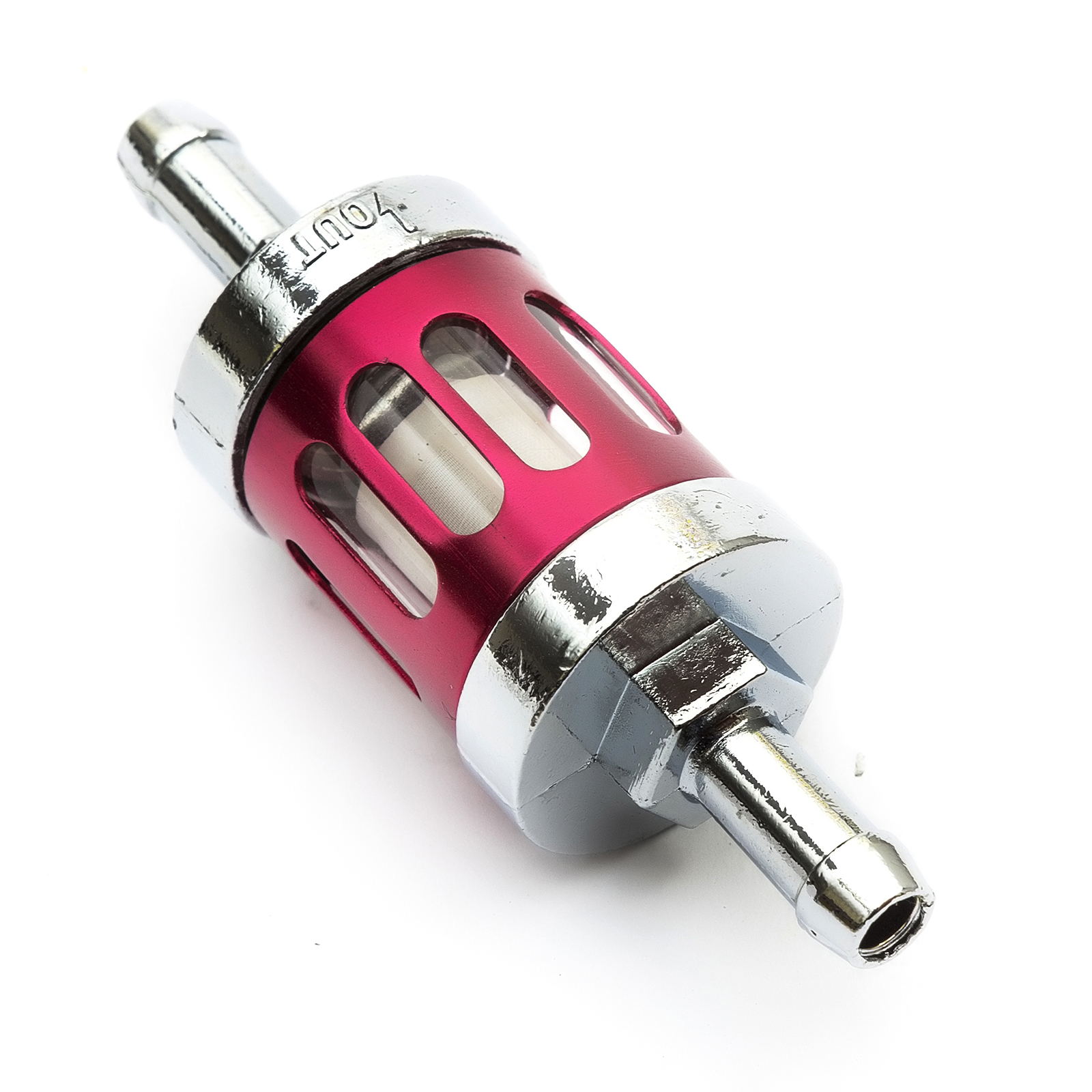 Red Petrol Fuel Pipe Tap Filter Mini Midi Moto Pitbike Quad Dirt Bike