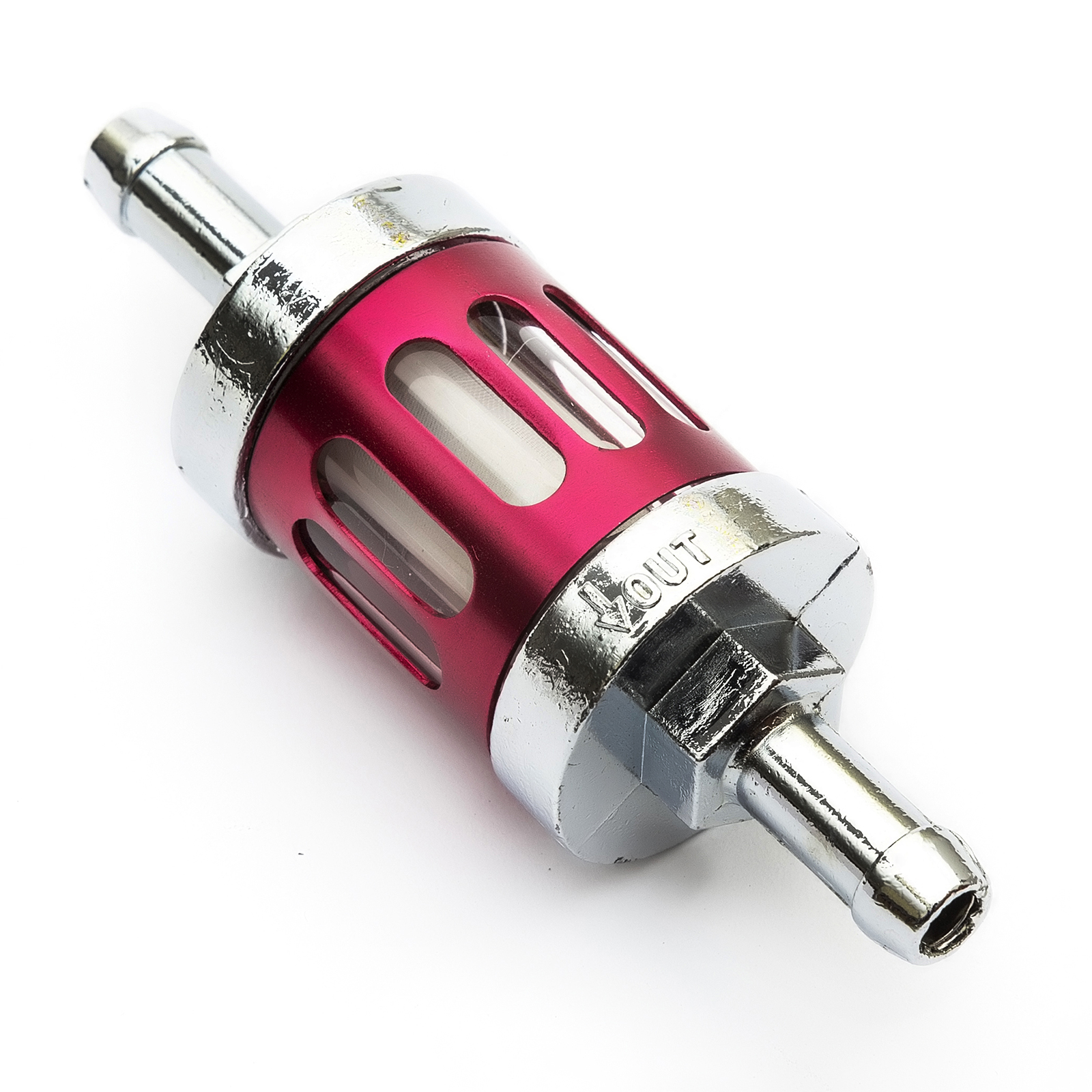 Red Petrol Fuel Pipe Tap Filter Mini Midi Moto Pitbike Quad Dirt Bike