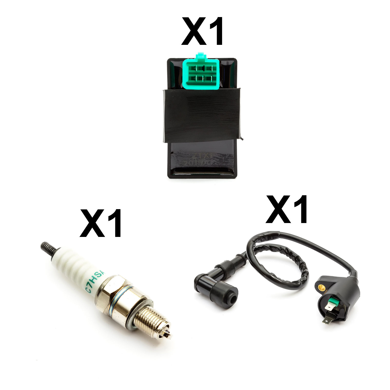 Pitbike Dirtbike CDI Standard Ignition Coil C7HSA Spark Plug Kit 110cc
