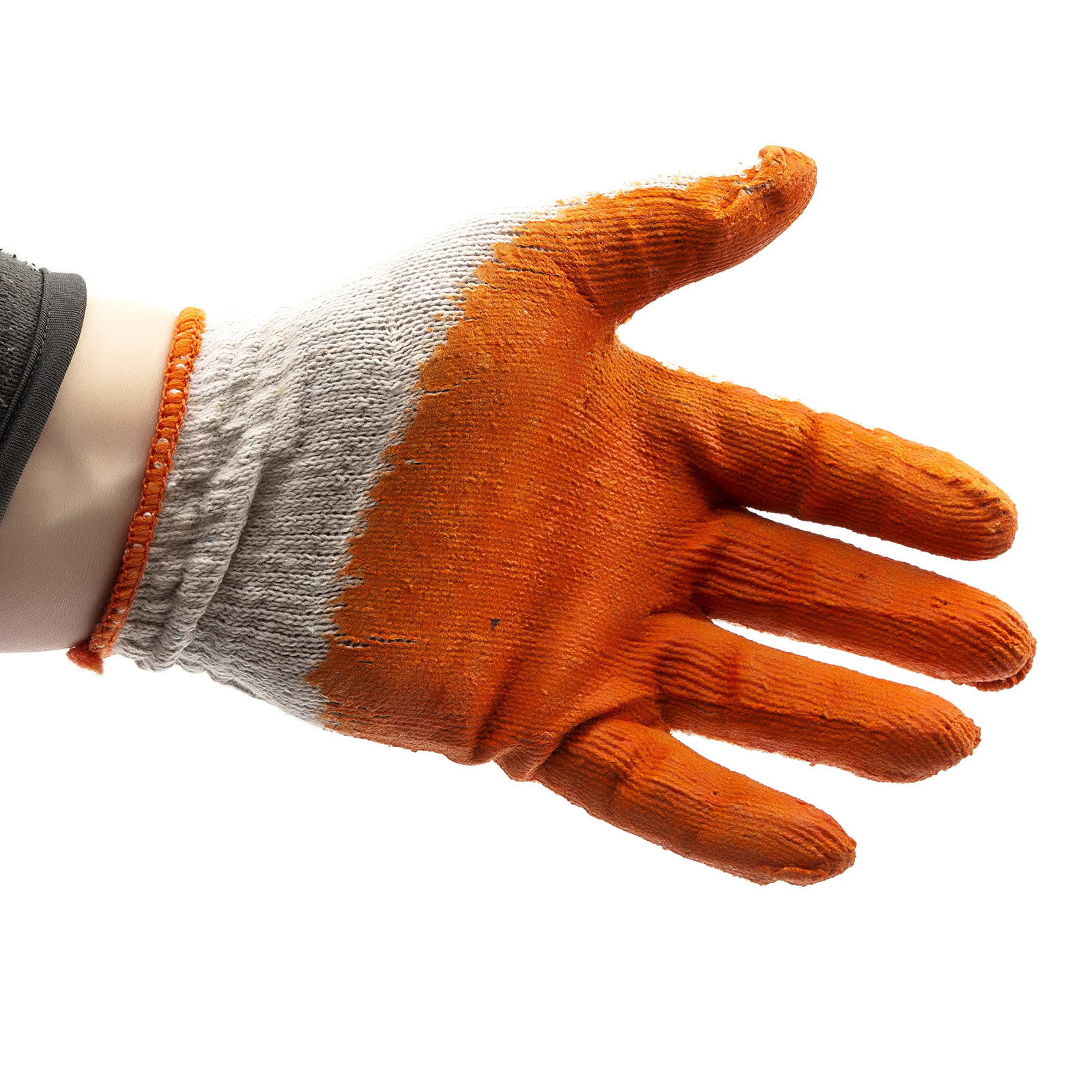 Pack of 10 Loose Fit Cotton Breathable Non Slip Gardening Gloves Orange Adult