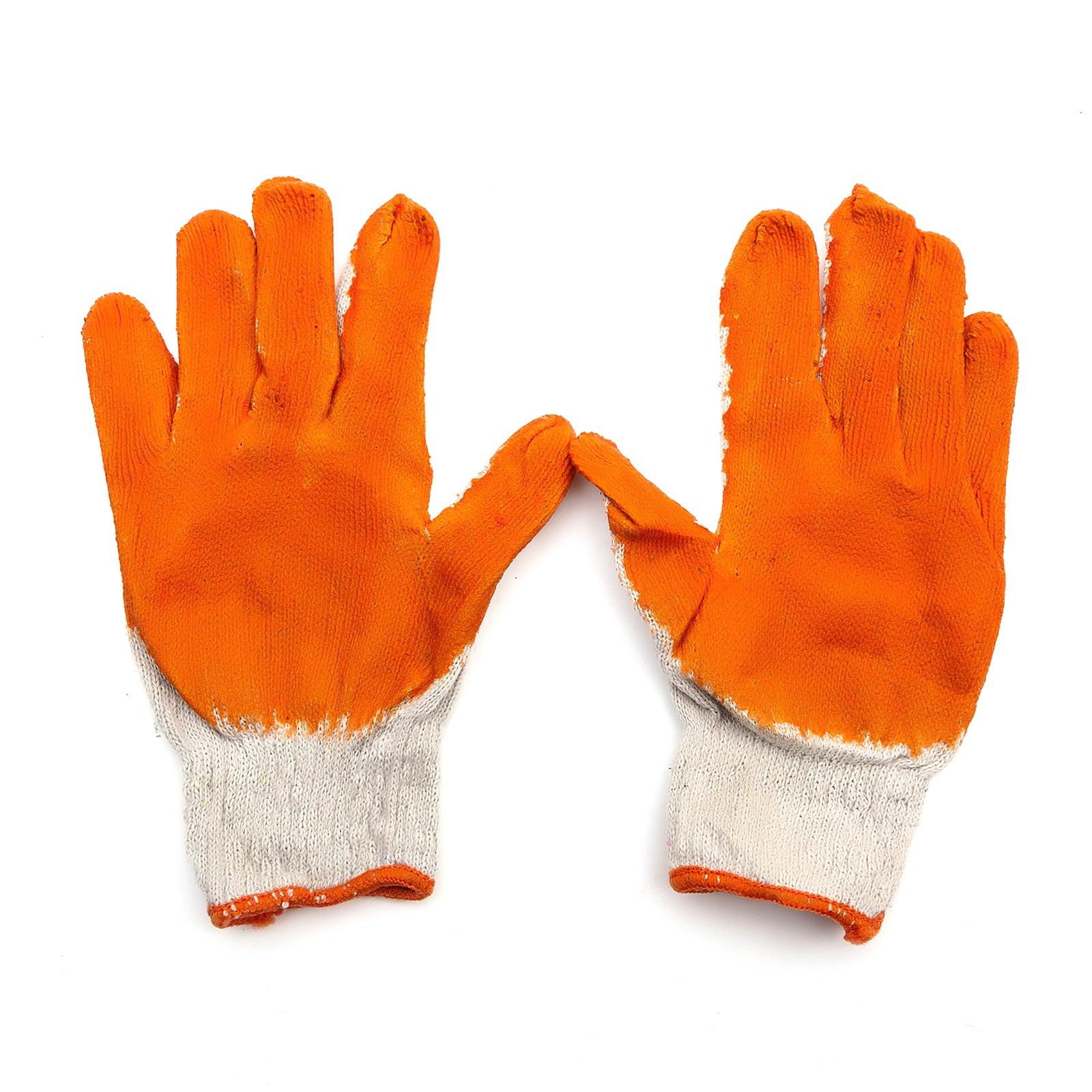 Pack of 10 Loose Fit Cotton Breathable Non Slip Gardening Gloves Orange Adult