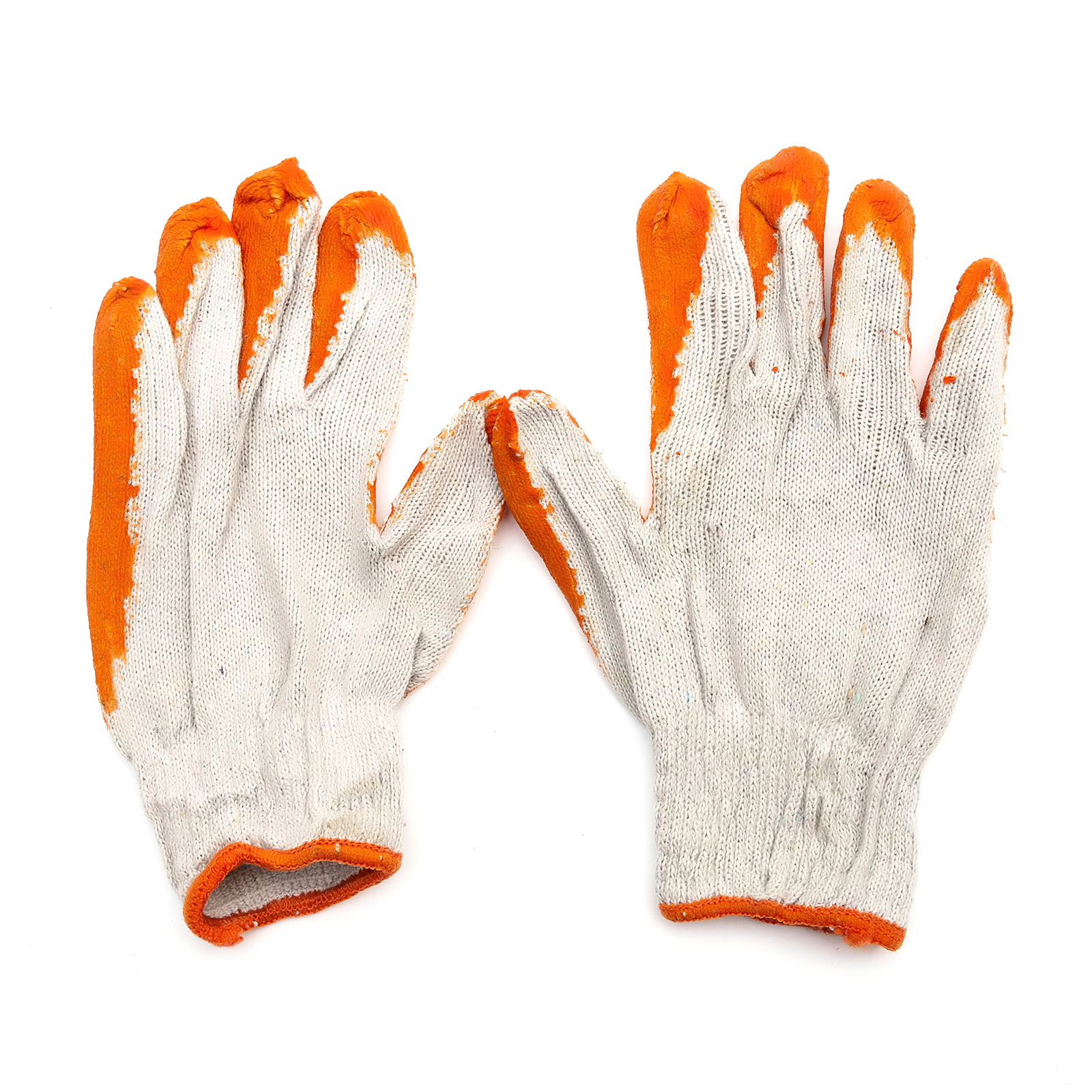 Pack of 10 Loose Fit Cotton Breathable Non Slip Gardening Gloves Orange Adult