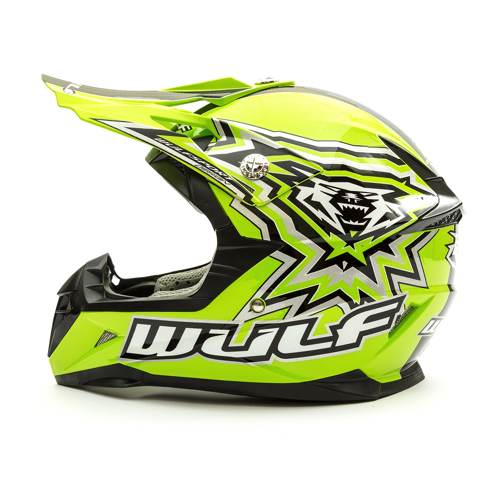 WULFSPORT-FLITE Bambini Caschi Moto Casco Bambini Verde con Occhiali L MX Fuoristrada Casco Quad ATV Scooter Racing Cross Casco Sport