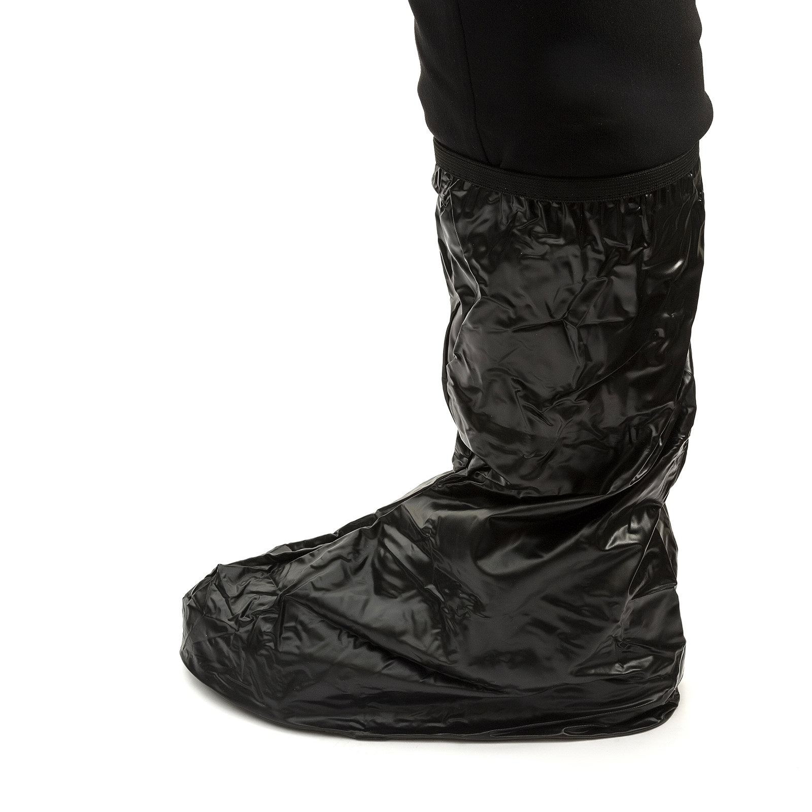 PVC Waterproof Rain Boot Shoe Cover Black Reusable Overshoe Work
