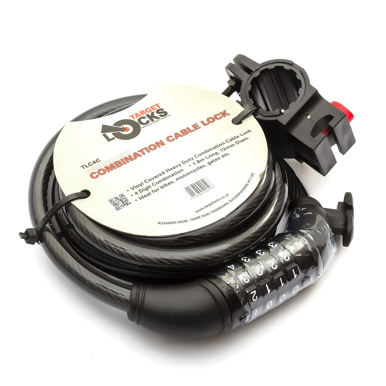 UK Target Gate Lock 1.8m Steel 12mm Diameter Heavy Duty Combination