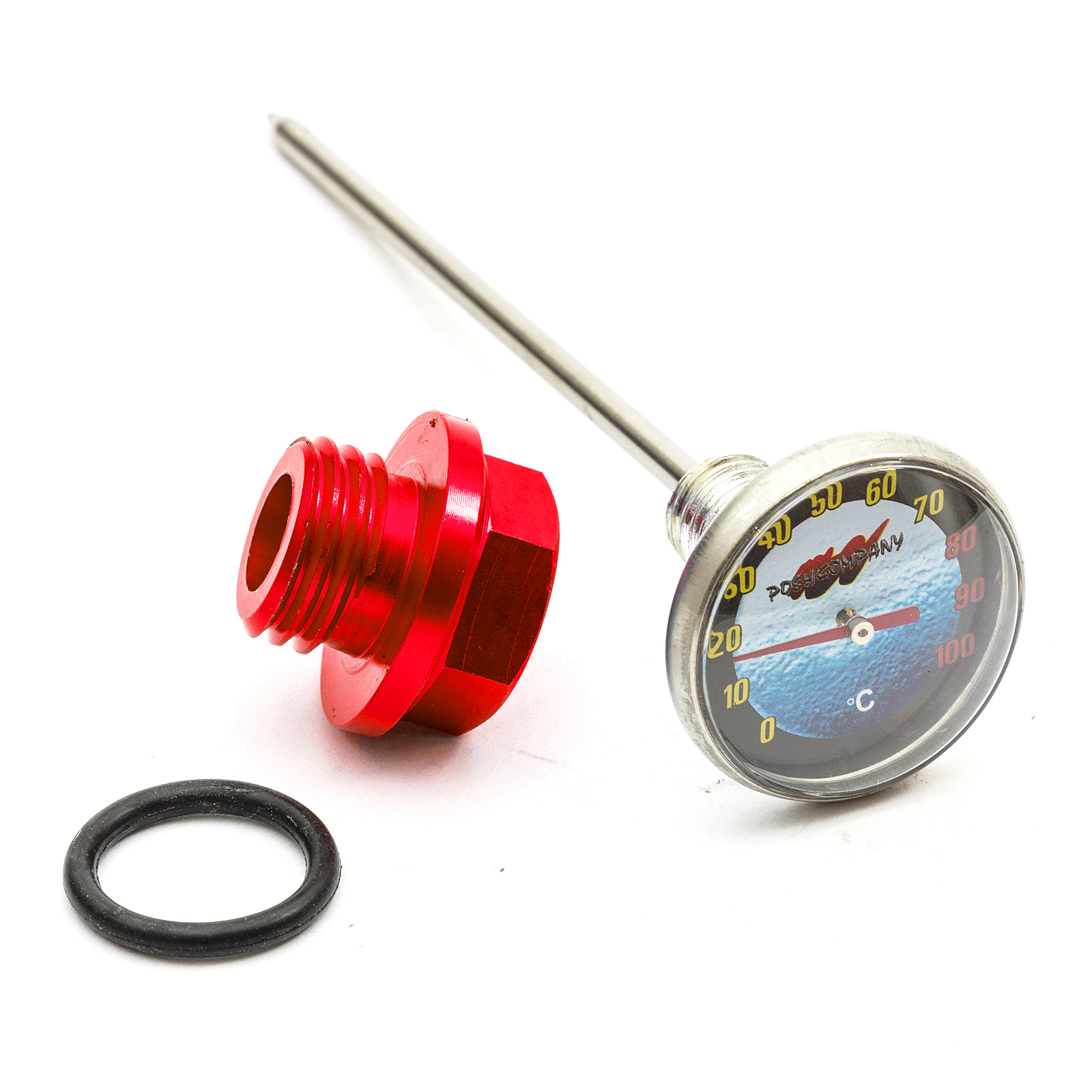 Pitbike Motorcycle Oil Dipstick Temperature Gauge Red 110cc 125cc 140cc