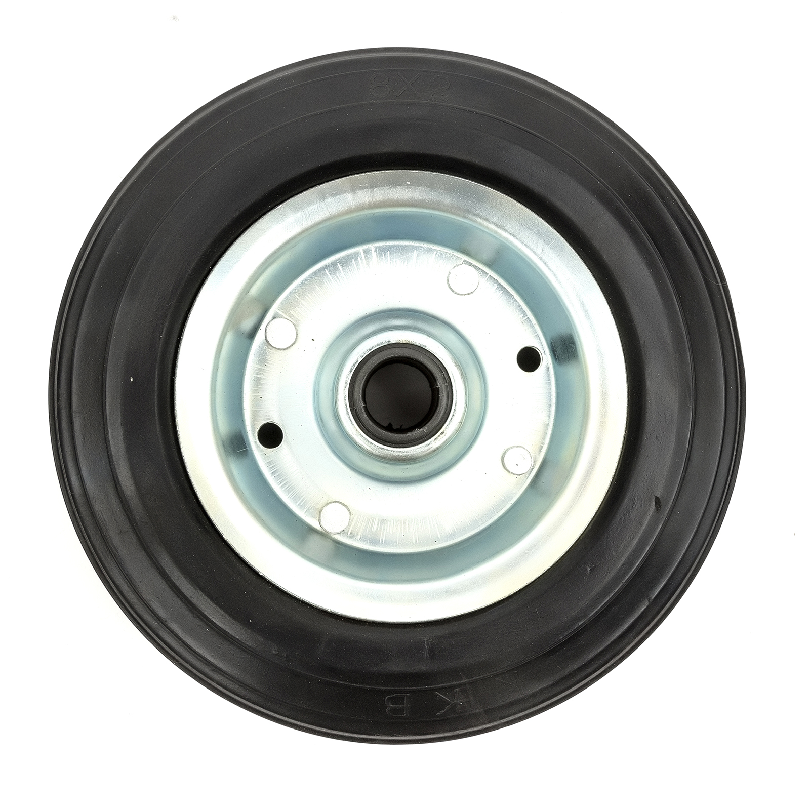 Steel Wheel Solid Rubber Tyre 200 x 50 / 8" Fits Trailer Jockey Wheel