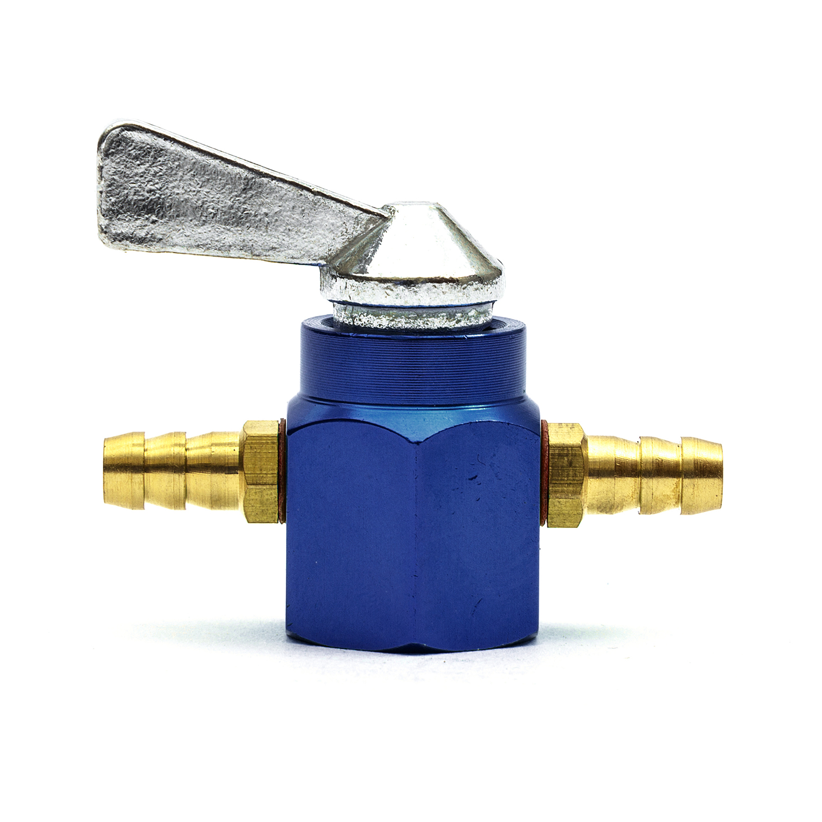 Metal Brass Ball Valve Inline Fuel Tap Blue Petrol ATV Motorcycle