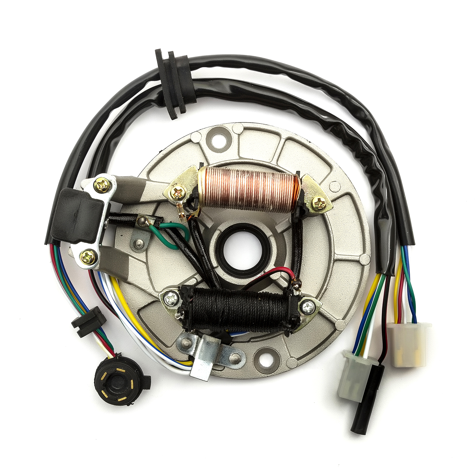 Генератор катушка питбайк кайо 125. Генератор 6 катушек yx125 / lifan125cc. Статор на 6 катушек питбайк. Статор питбайка. Статор питбайка.