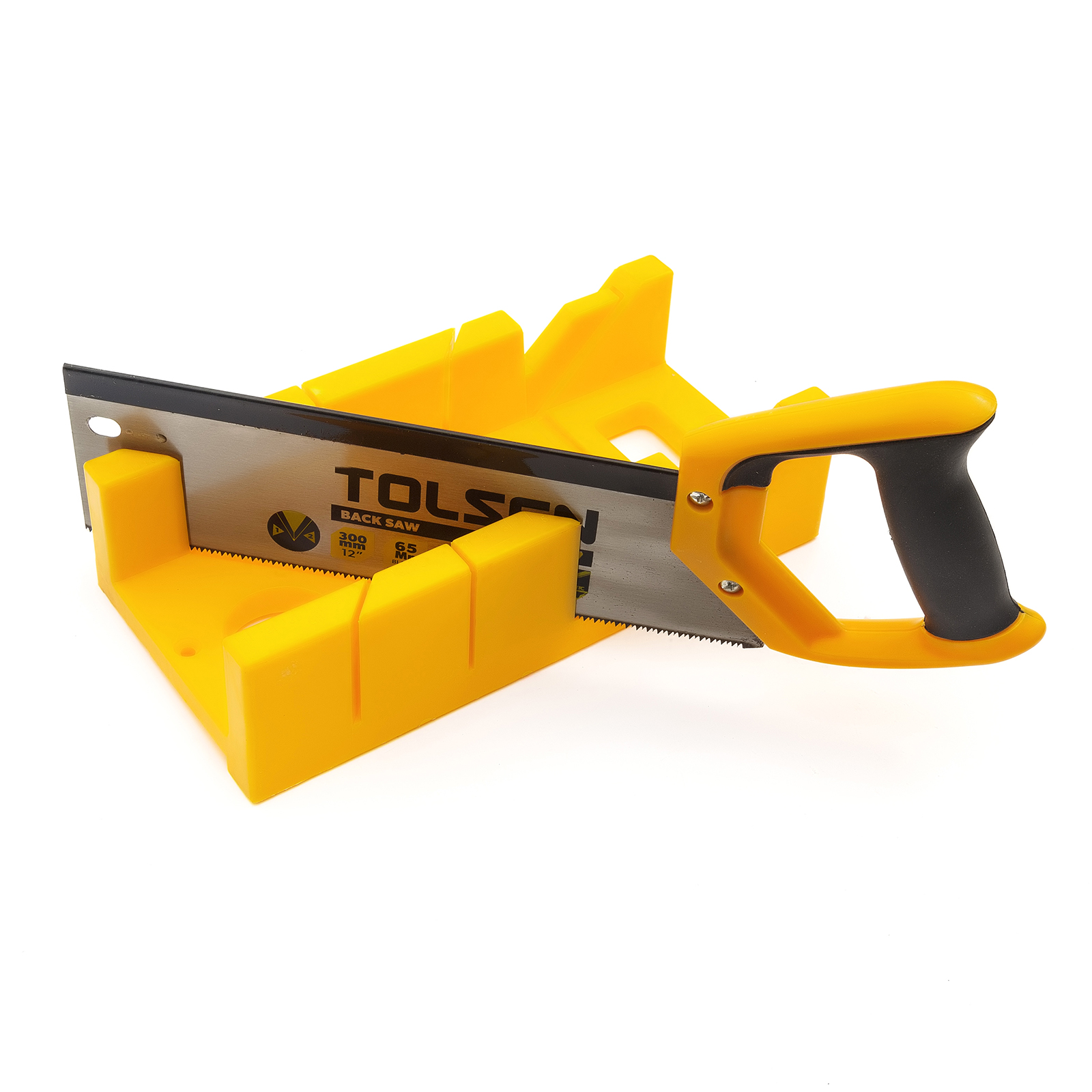 Tolsen Mitre Box with Back Hand Saw Set 300mm 12 Inch Fast Cutting
