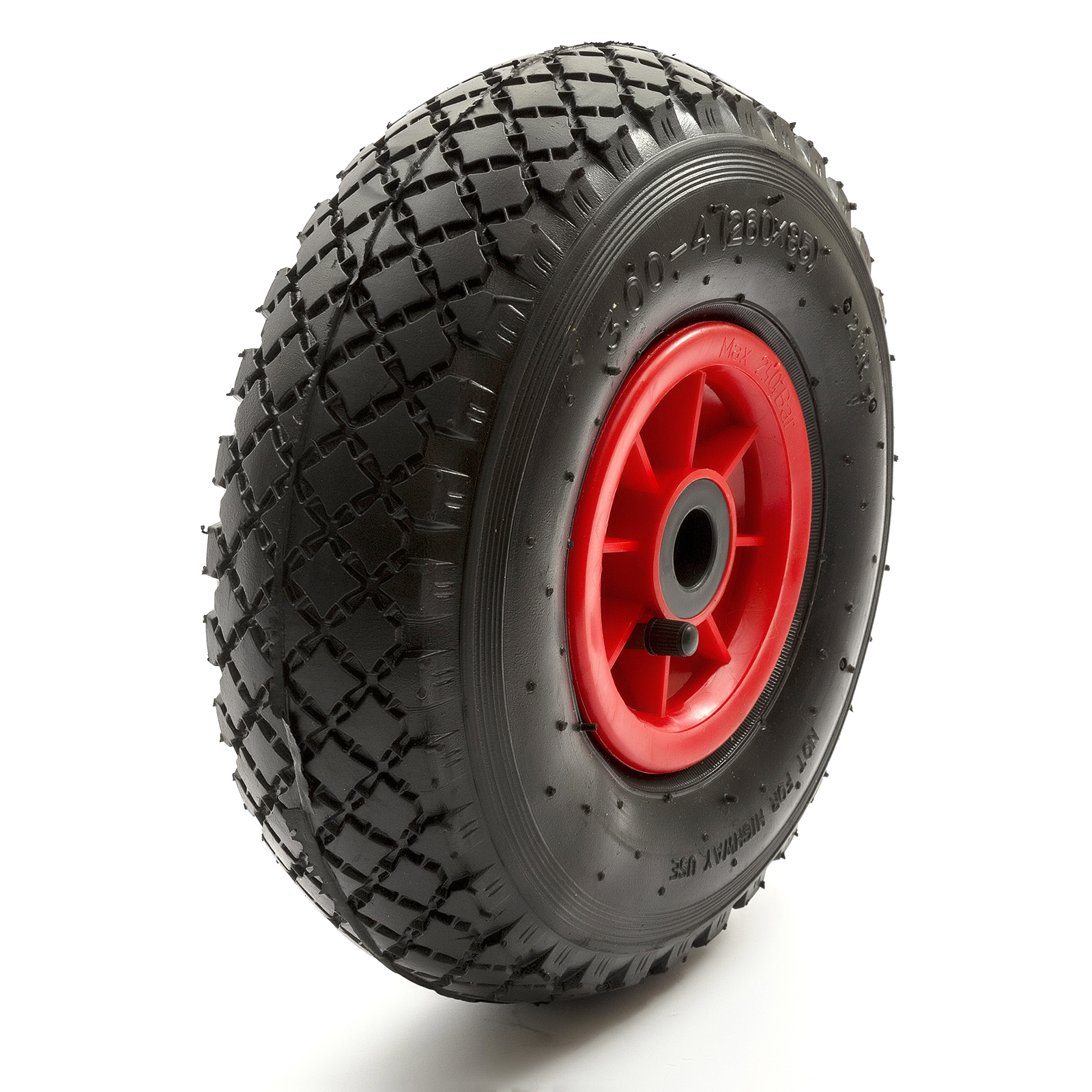 10 Inch Heavy Duty Pneumatic Jockey Wheel & Tyre 250mm 10" Caravan Bent