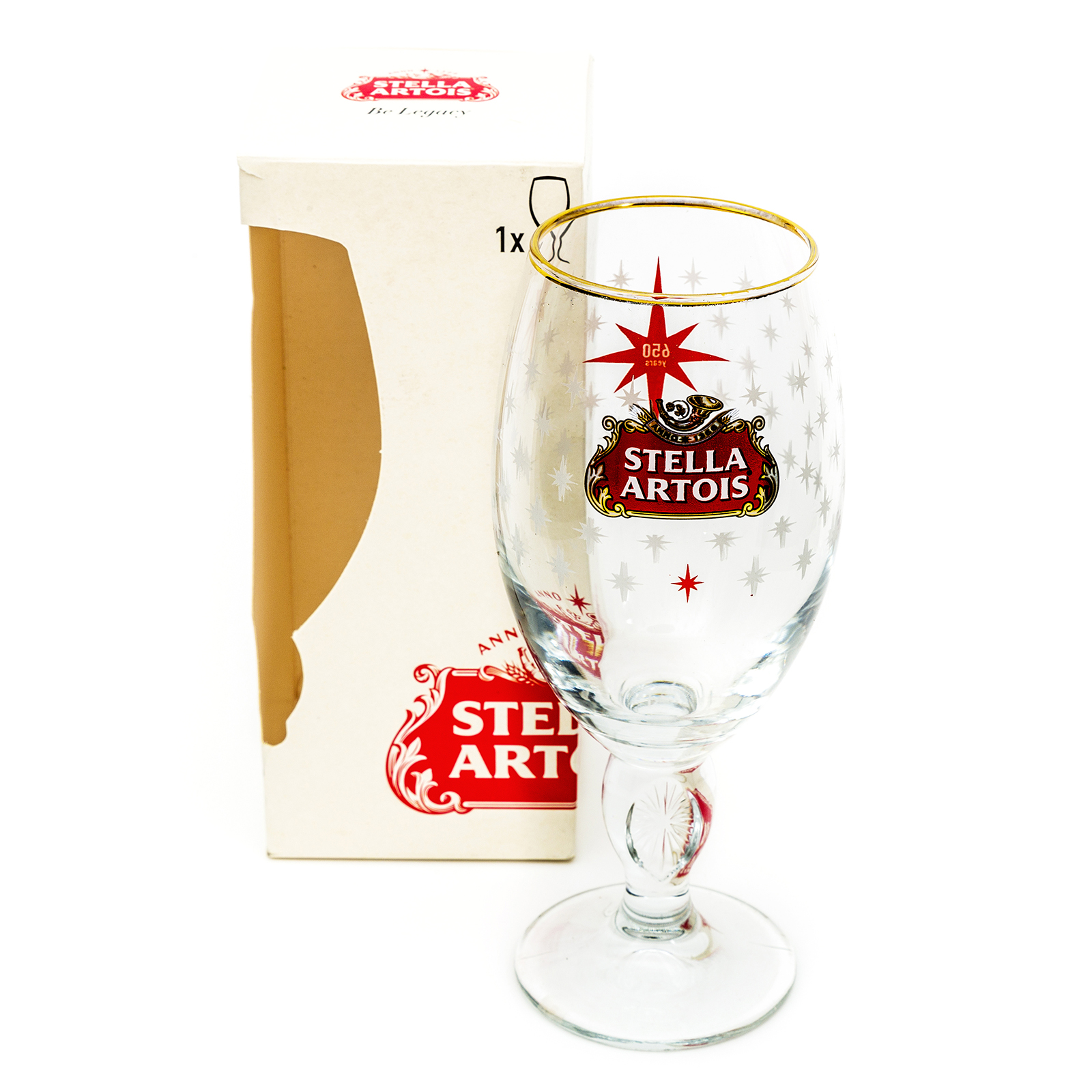 Rare Stella Artois 650 Year Celebratory Half Pint Chalice Glass Home