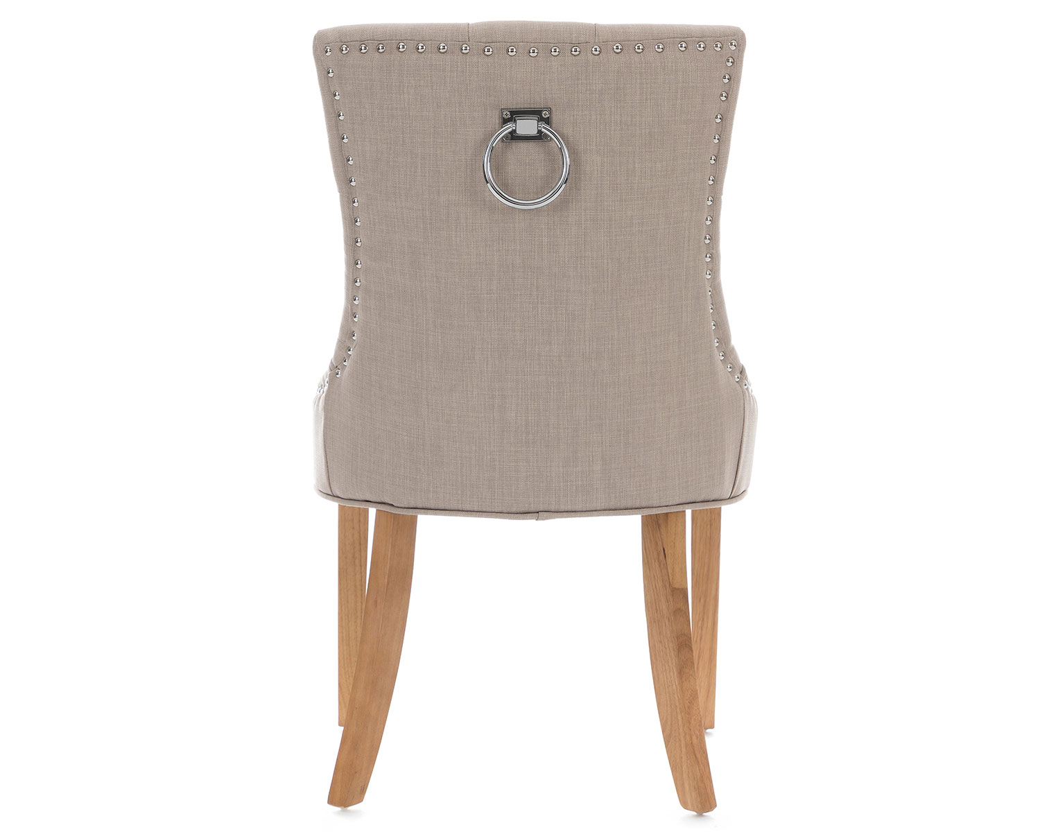Scoop Button Back Dining Chair in Cream Linen with Chrome Knocker & Oak Legs 5055497724132 | eBay