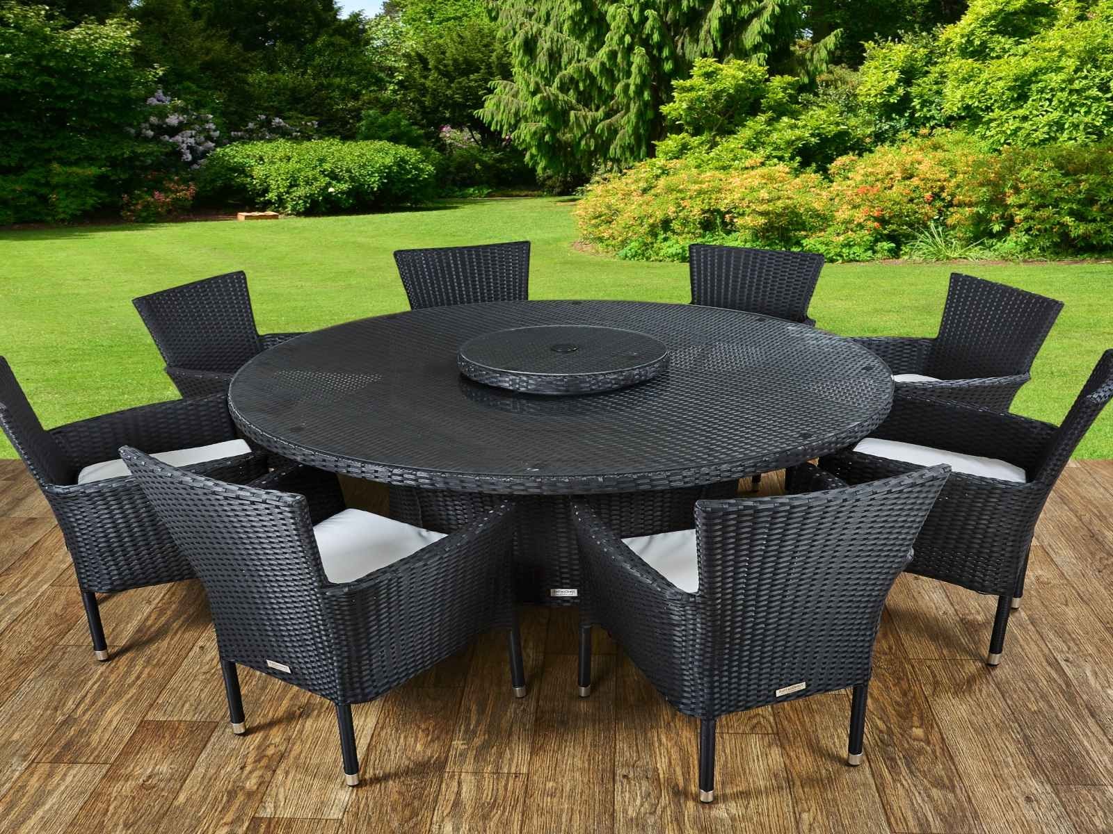 Rattan Garden Furniture Black Set 8 Seats Round Table Lazy Susan Details About Rattan Garden Furniture Black Set 8 Seats Round Table Lazy Susan Outdoor Patio