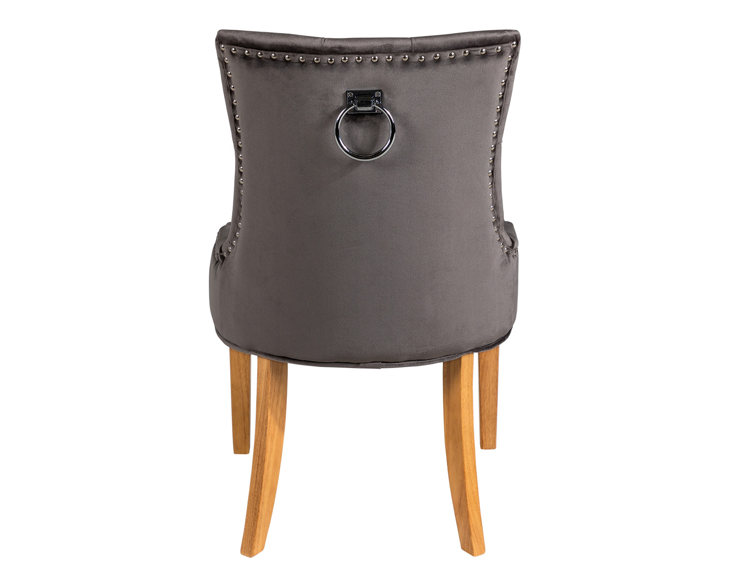 Grey Velvet Dining Chairs With Knocker - Luxury Knocker Back Light Grey