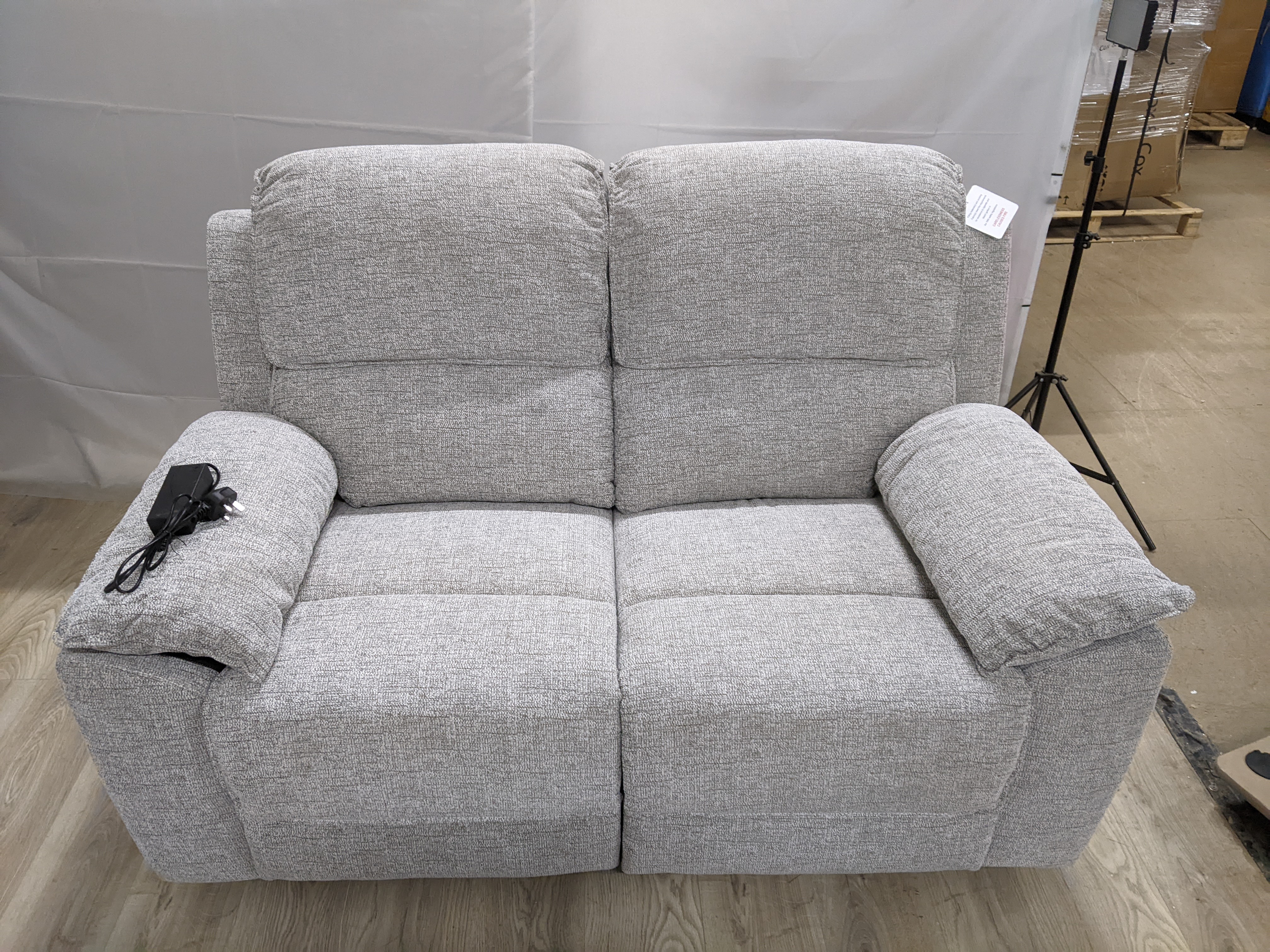 Oak Furnitureland 2 Seater Electric Recliner Sofa Andaz Silver RRP