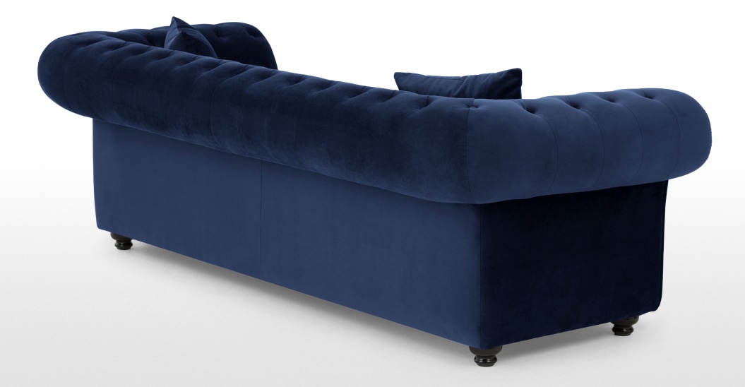 MADE.com Branagh Velvet Electric Blue Three Seater ...