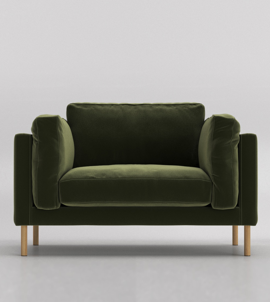 Swoon Munich Handcrafted Easy Velvet Love Seat in Fern Green - RRP £849 ...