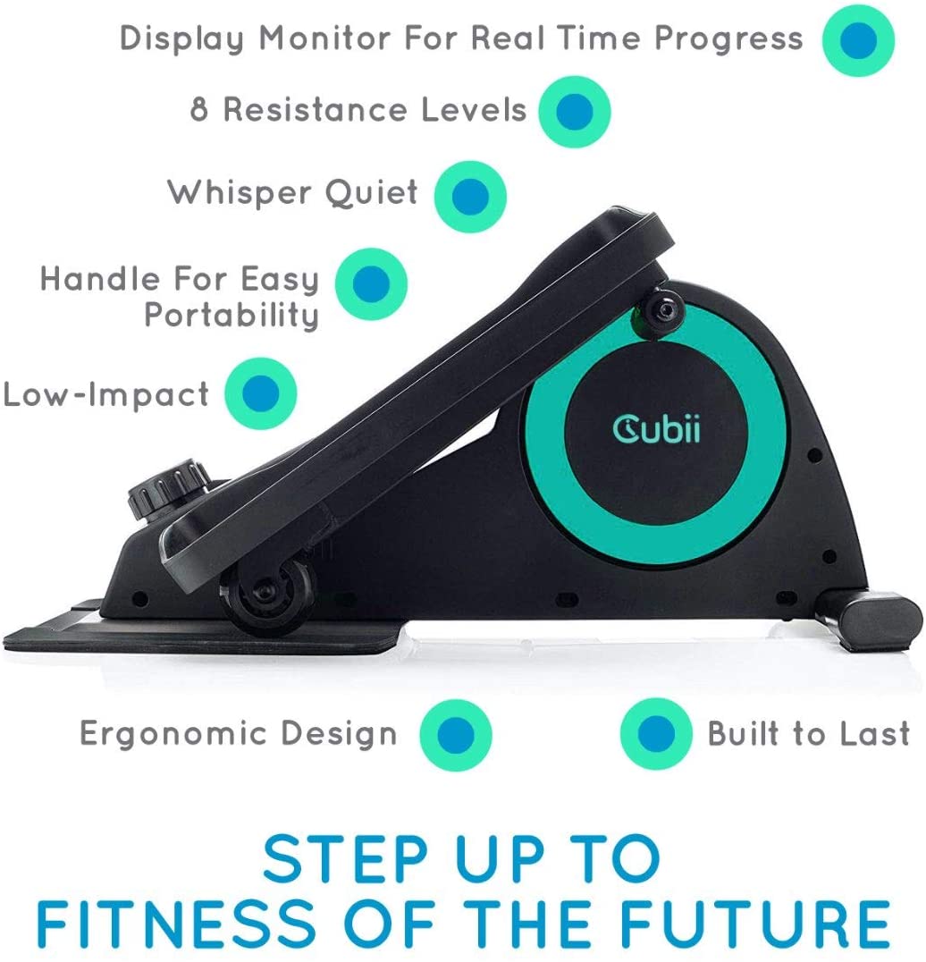 Cubii Jr Seated Eliptical Pedal Trainer in Black/Aqua - RRP £179.99