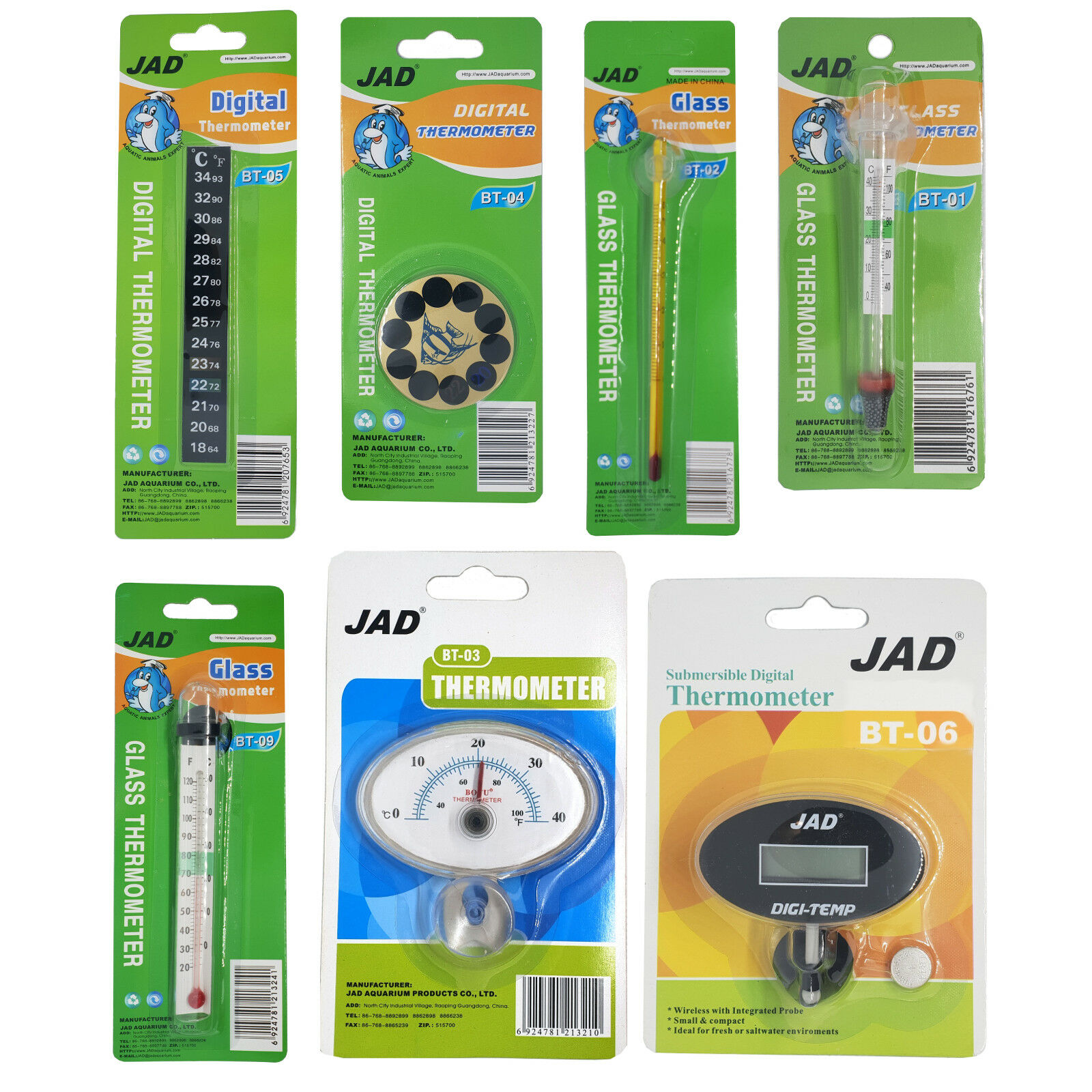 Aquarium Fish Tank Temperature Thermometers Digital & Analogue Stick On