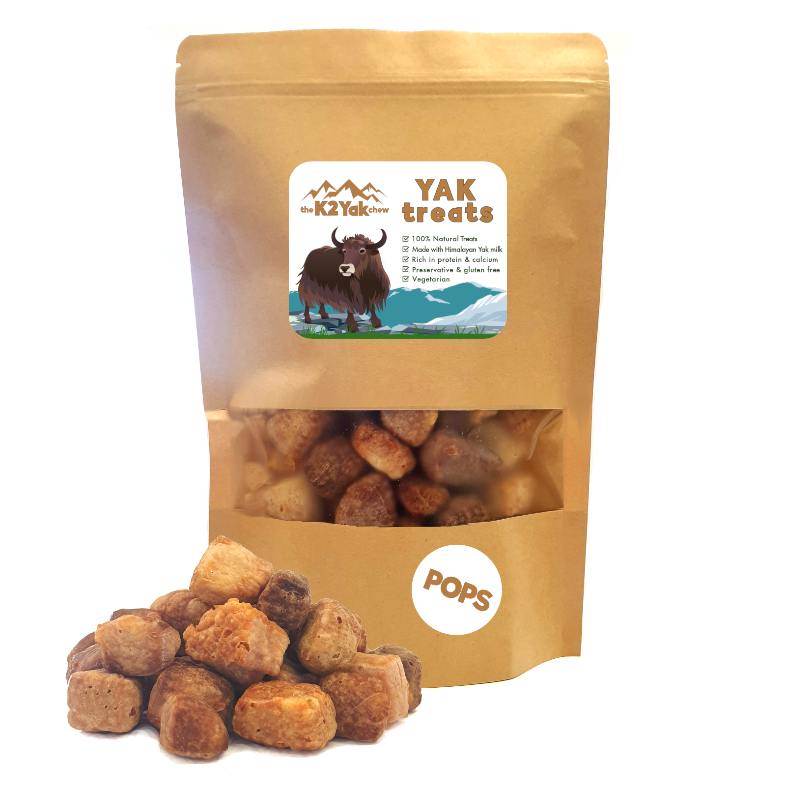 Yak Dog Treats K2 POPS 100% Natural Himalayan Yak Milk Vegetarian Snacks 2 Sizes - Picture 5 of 5