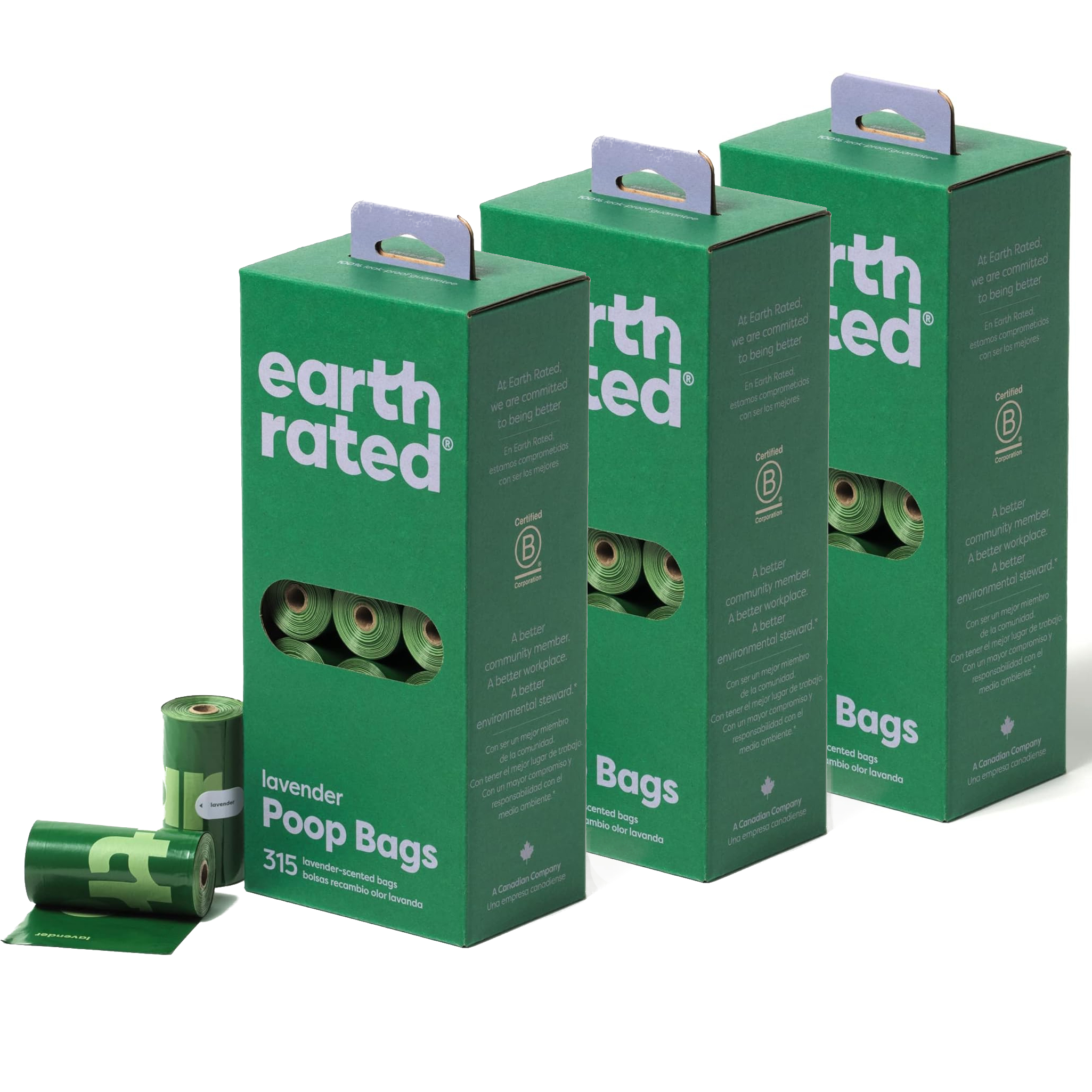 Earth Rated Dog Puppy Poo Bags Poop Waste Refill Roll Lavender Scented Dispenser - Picture 7 of 21