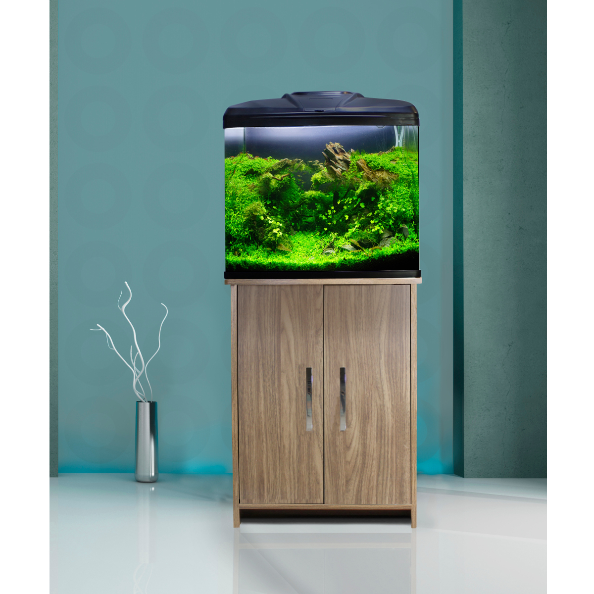 Aqua One AquaVue Nano Small Aquarium Fish Tank Tropical Walnut