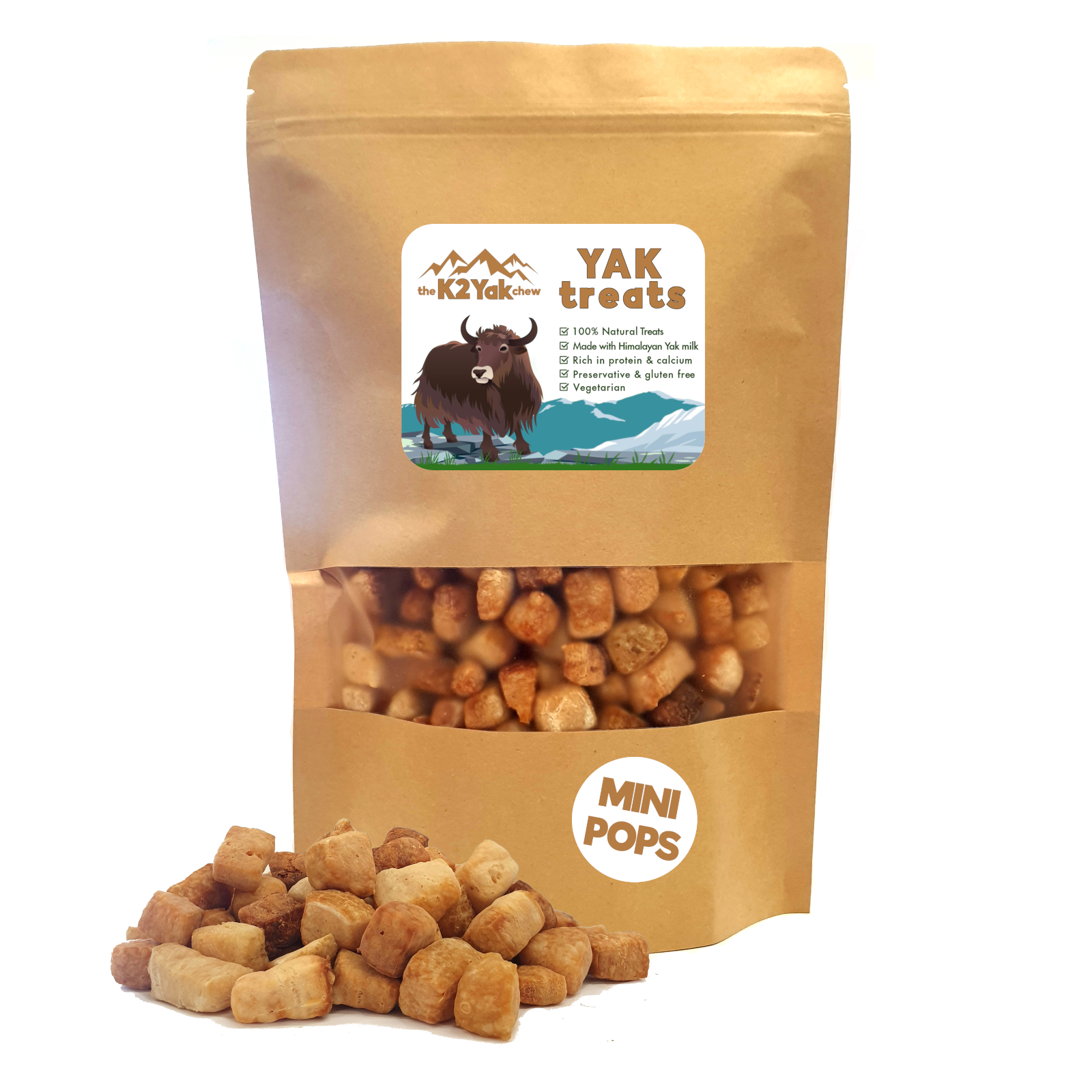 Yak Dog Treats K2 POPS 100% Natural Himalayan Yak Milk Vegetarian Snacks 2 Sizes - Picture 4 of 5