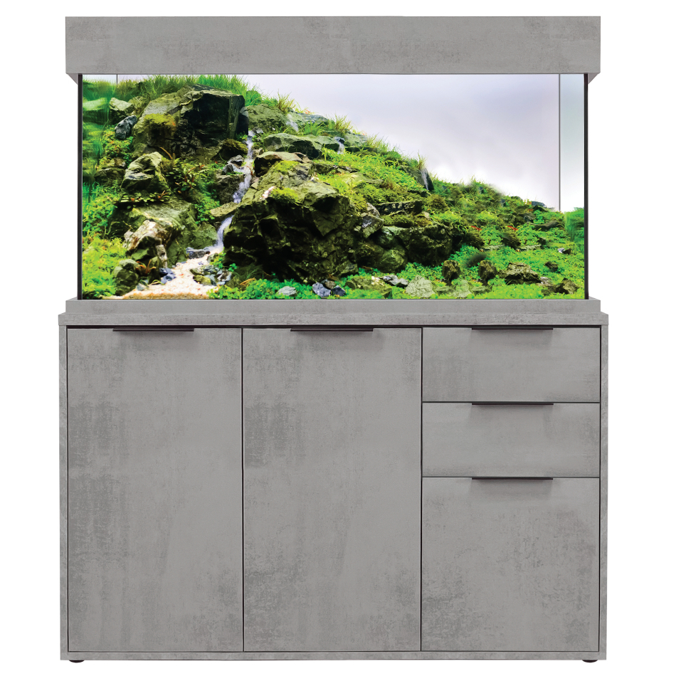 Aqua One Oak Style Industrial Concrete Aquarium Fish Tank &