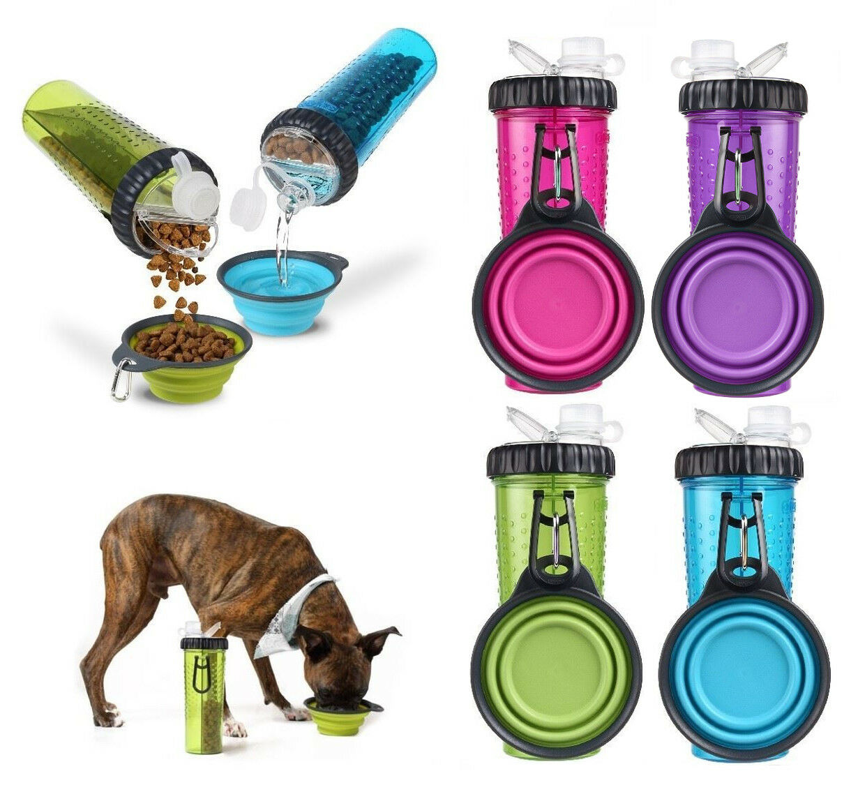 Dexas Popware Snack-DuO Portable Travel Pet Dog Puppy Food / Water ...