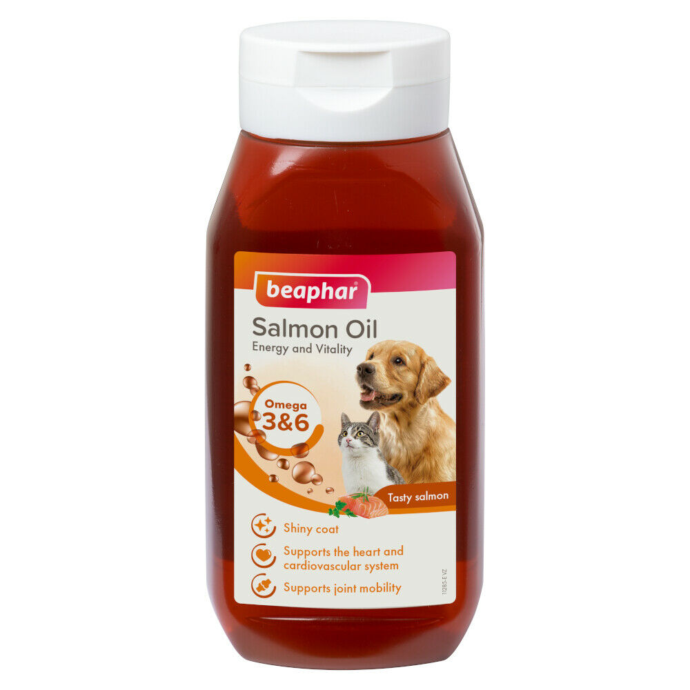 Beaphar Salmon Oil Omega 3/6 Natural Supplement for Dogs & Cats 430ml