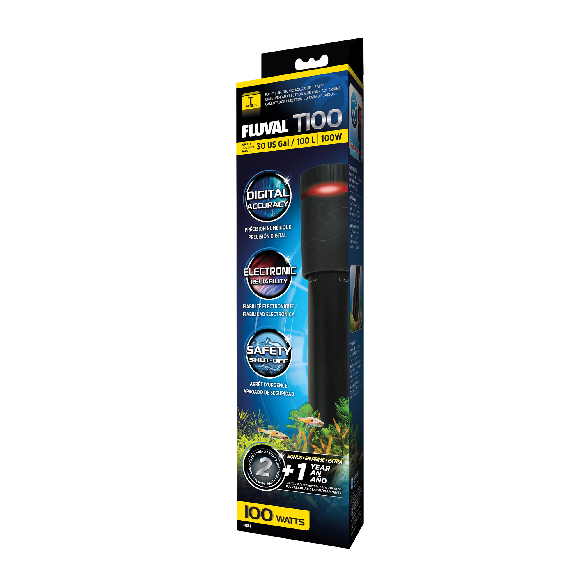 Fluval Aquarium Heaters Fish Tank T-SERIES Advanced 50w 100w 150w 200w 300w - Picture 9 of 12