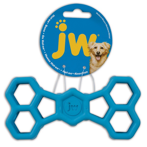 JW Pet Holee Roller Dog Puppy Ball Football Egg Bone Squeaker Rubber