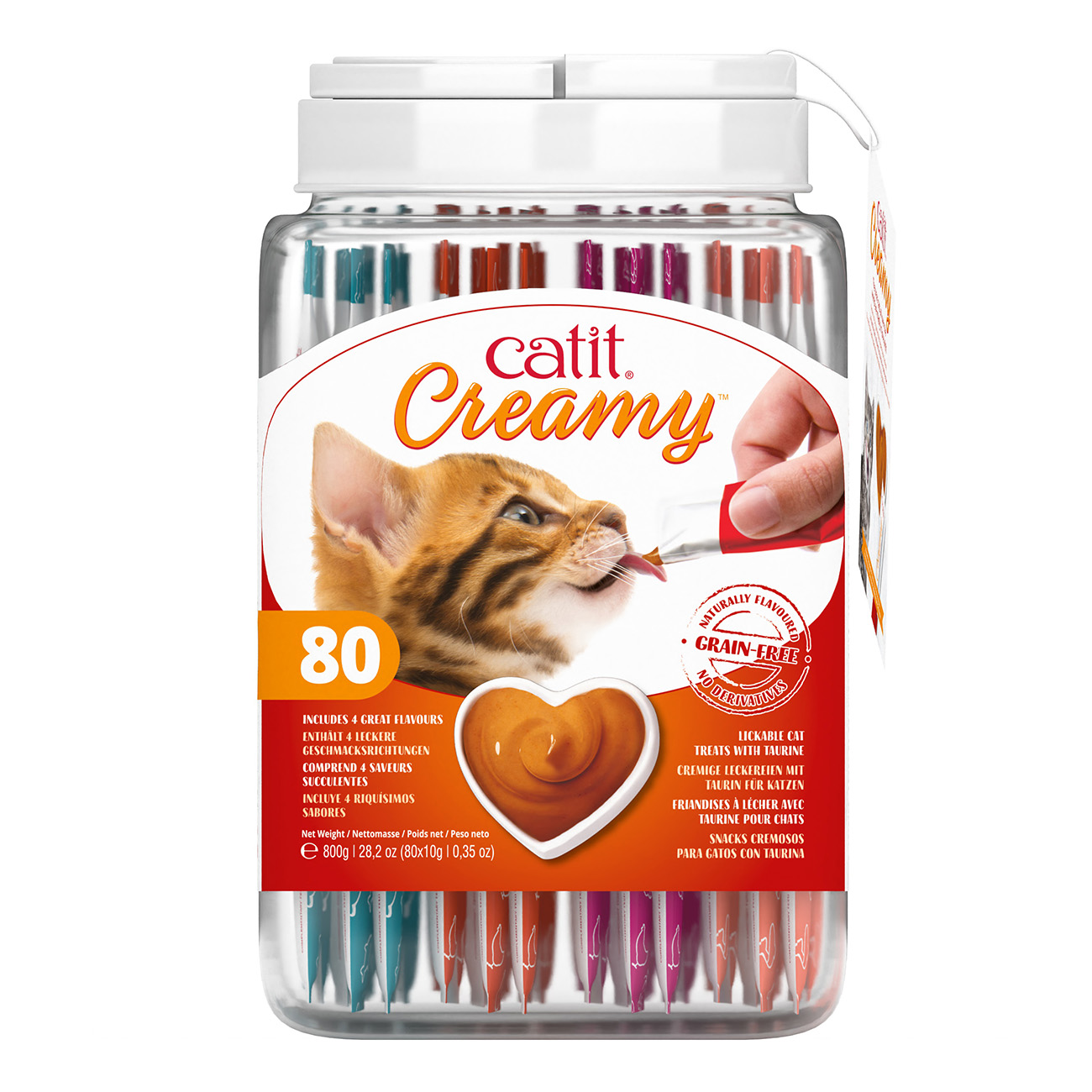 Catit Creamy All Natural Cat Treats Grain Free Lickable Paste + Dish ...