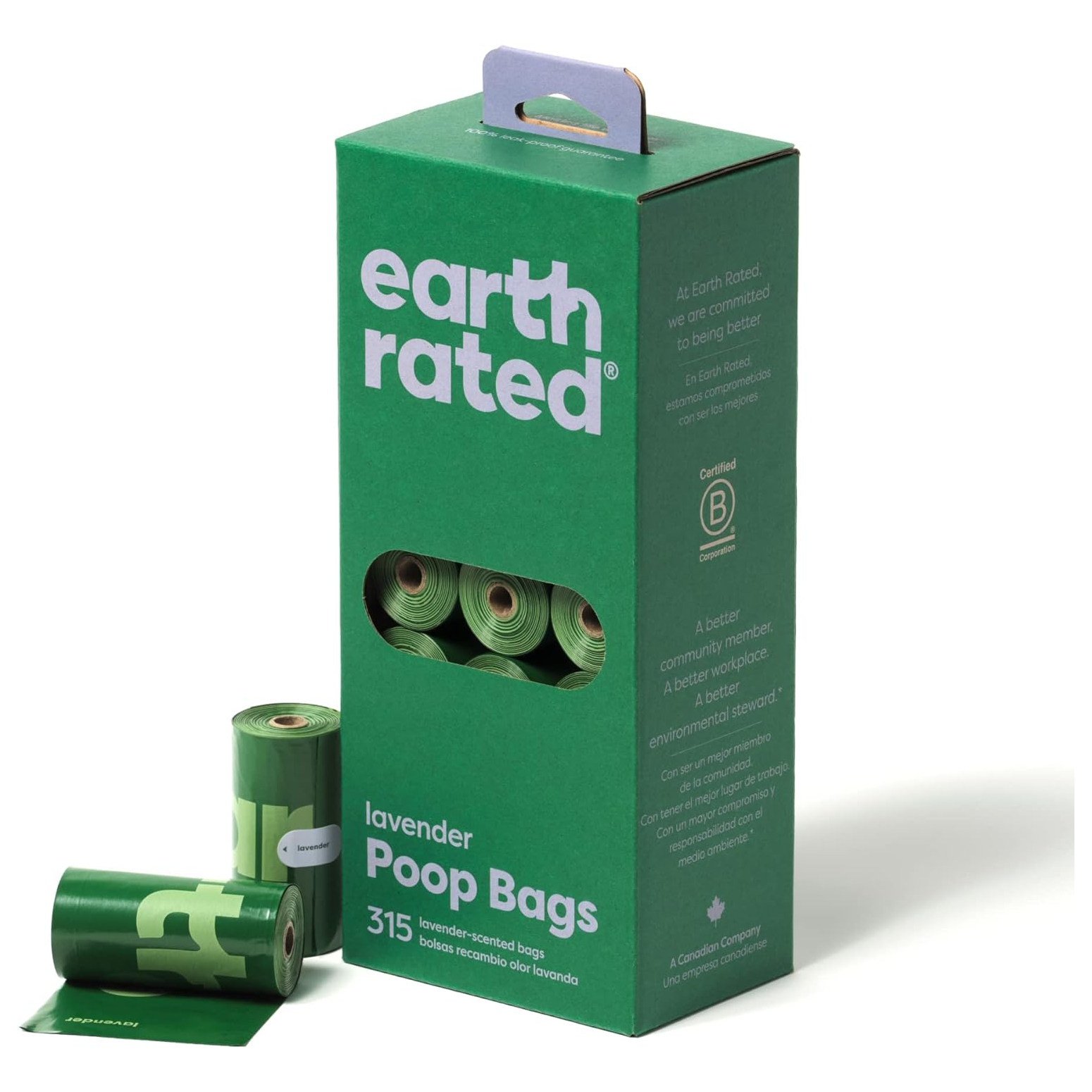Earth Rated Dog Puppy Poo Bags Poop Waste Refill Roll Lavender Scented Dispenser - Picture 13 of 21