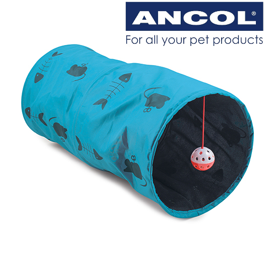 Ancol Cat Tunnels Y Shape Red Polka Dot Plastic Kitten Fold Away Fun Playground - Picture 8 of 8