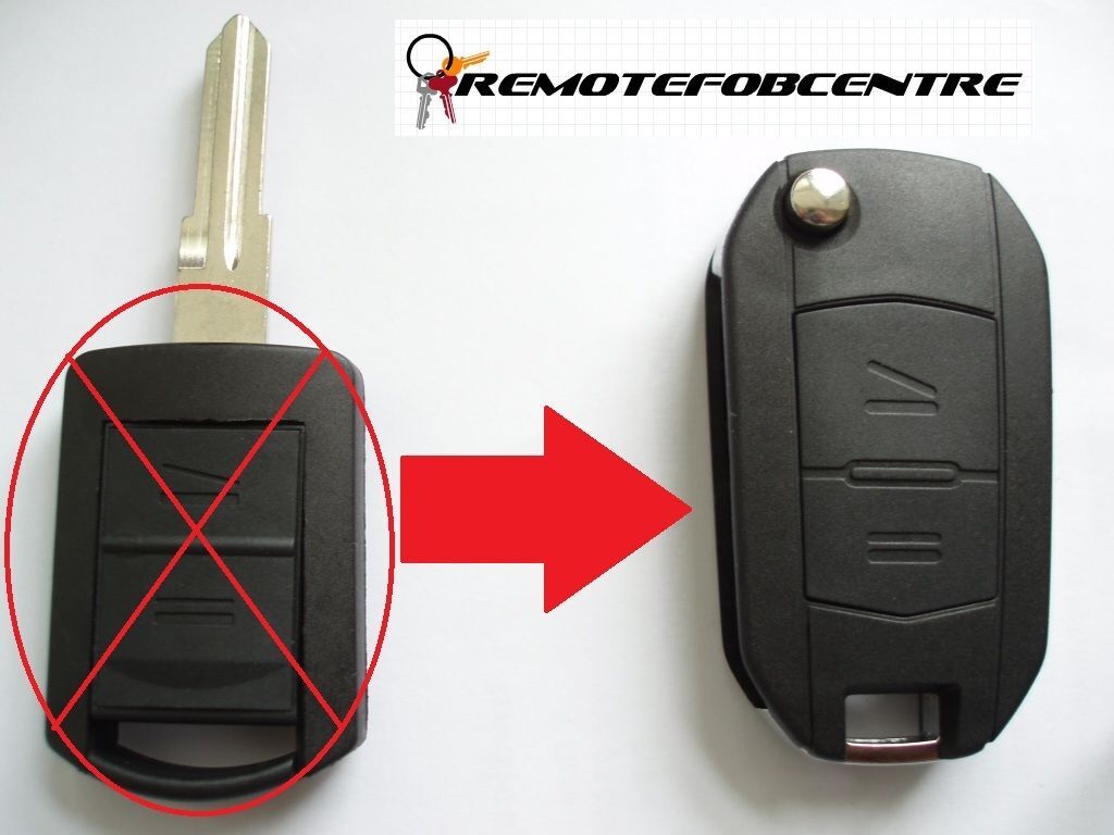 2-Button Key Conversion Kit For Opel / Vauxhall Astra H, Corsa D, Meriva – New Style Flip Key