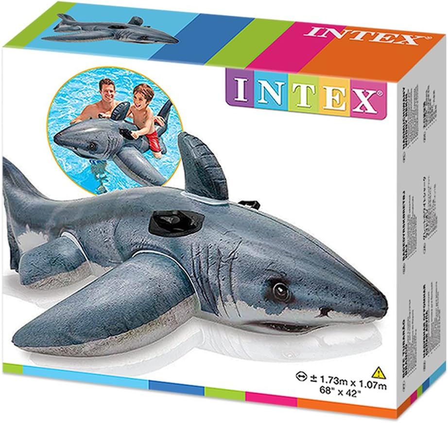 Intex Inflatable Shark Ride Swimming Pool Animal Float Beach Shark Toy  Children