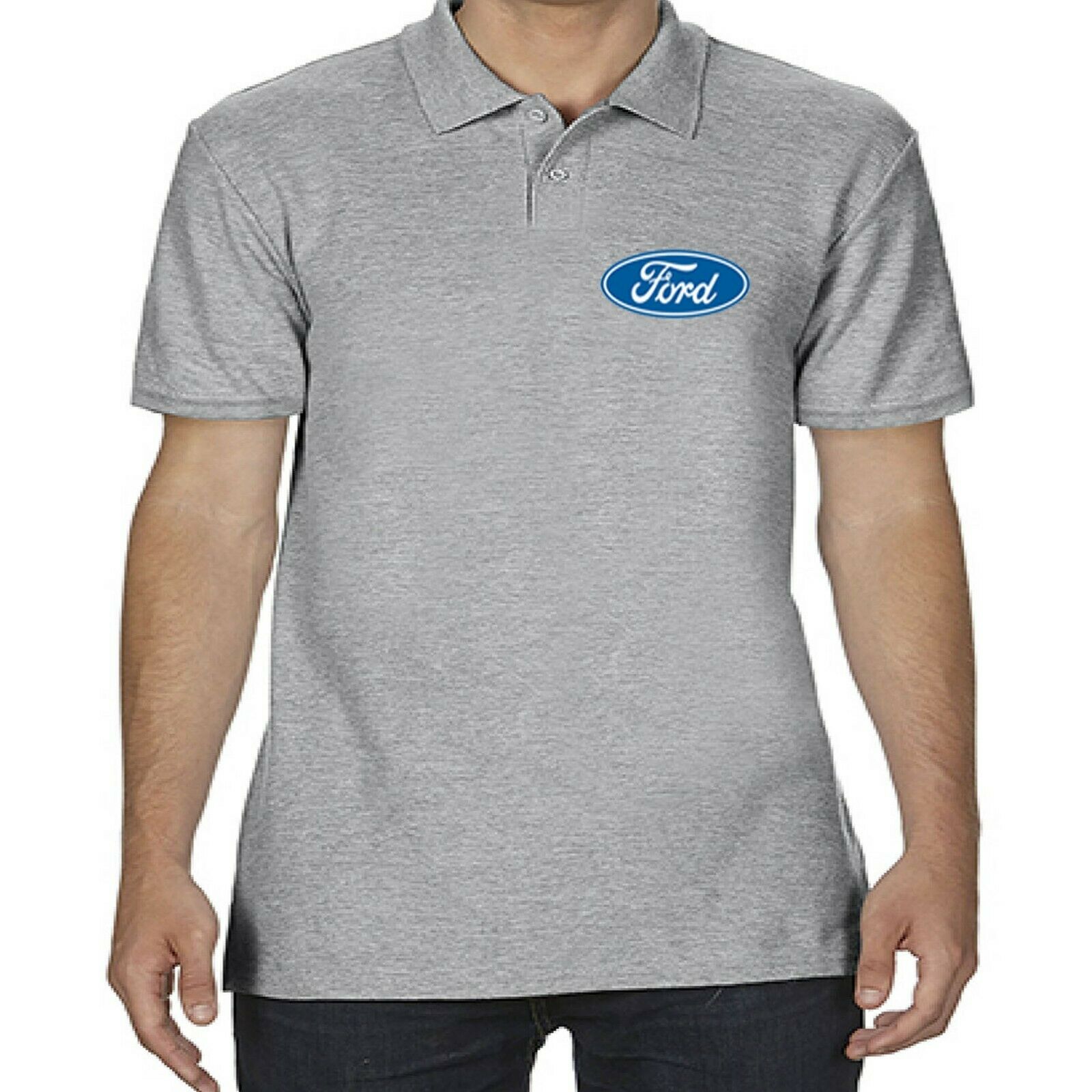 Official Licensed Ford Mustang RWB Contrast Men's Polo Shirt 