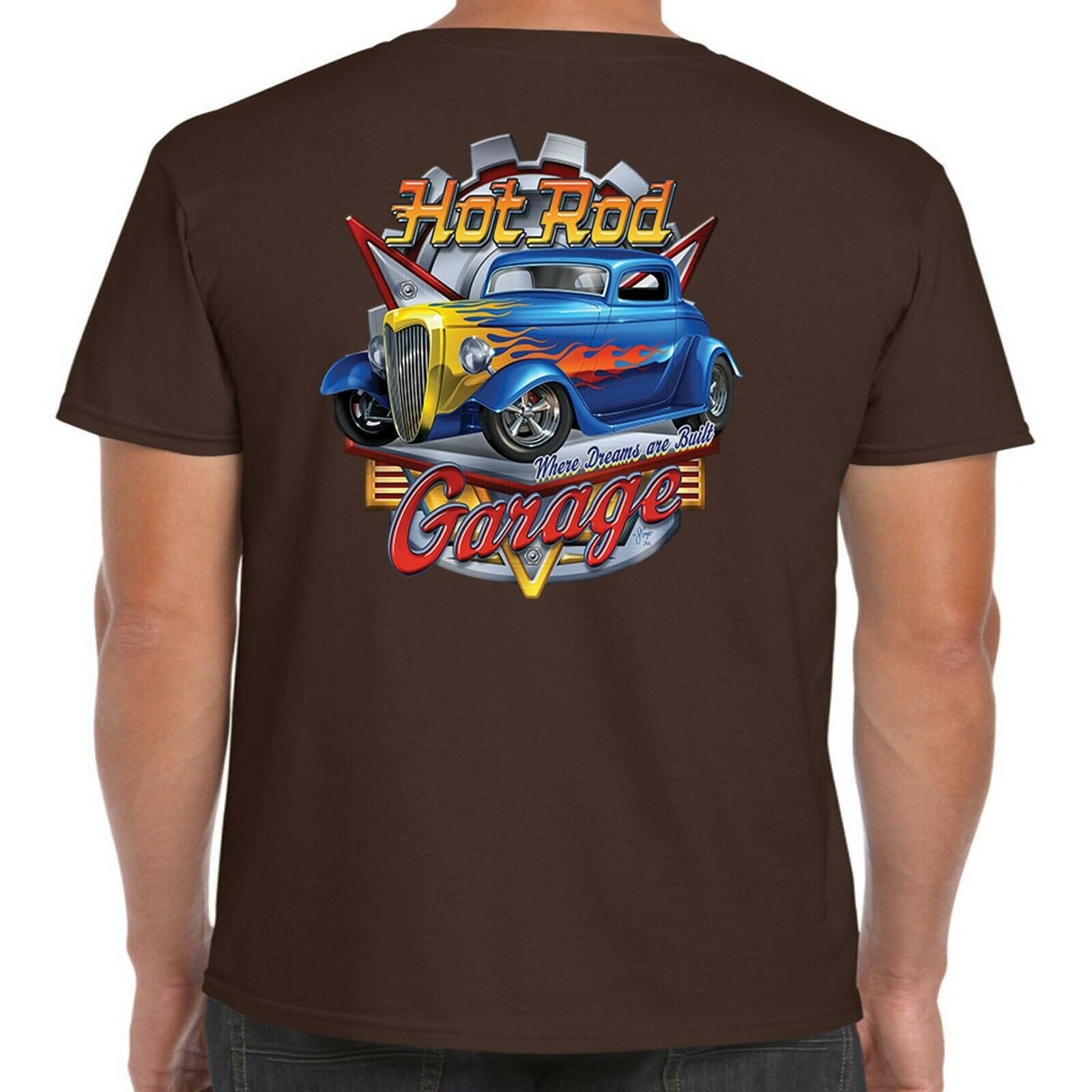 LA Hotrod T-Shirt Mens usa american classic vintage retro car rockabilly hot rod