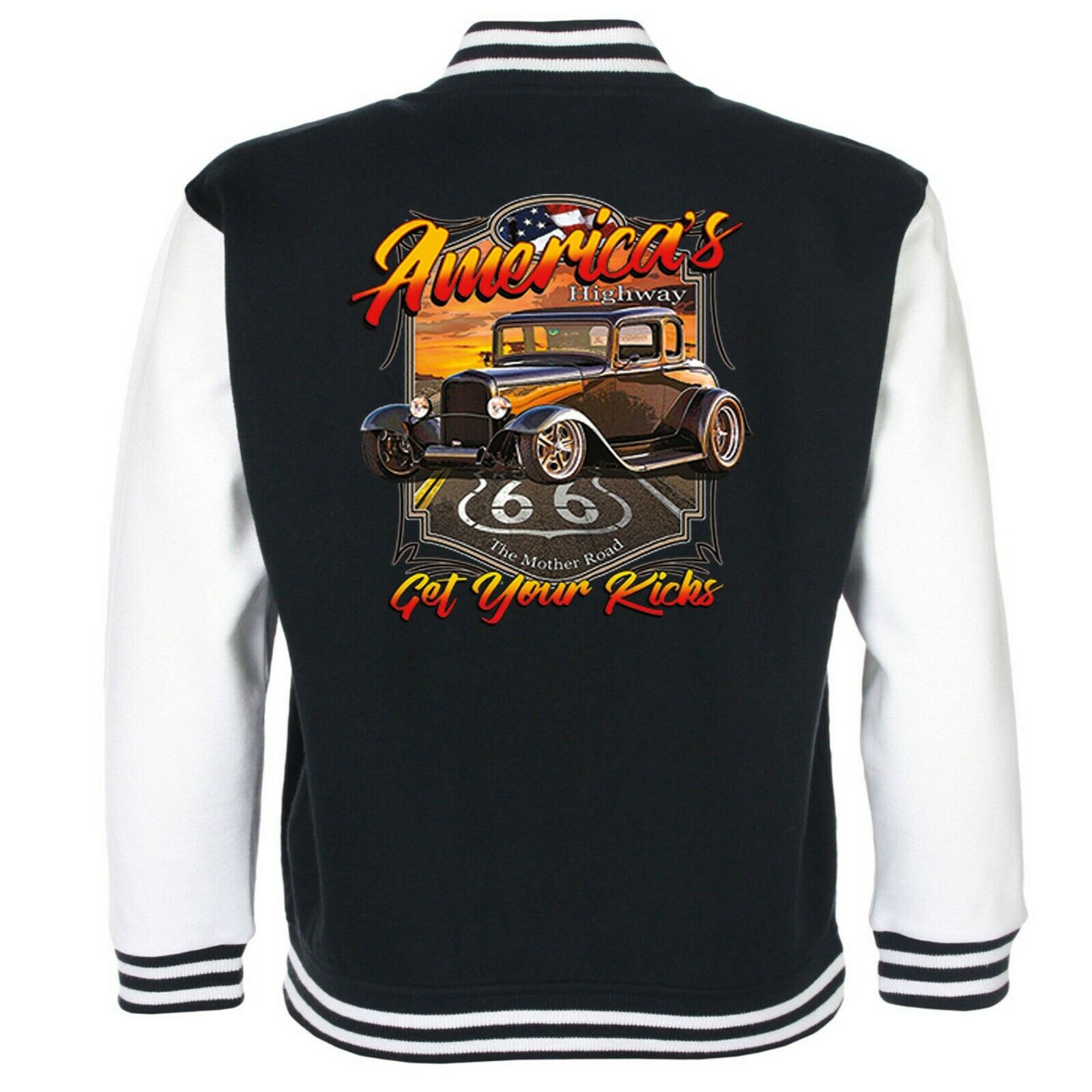 Hotrod 58 Hot Rat Rod American Varsity Garage Car Jacket Route 66 USA ...