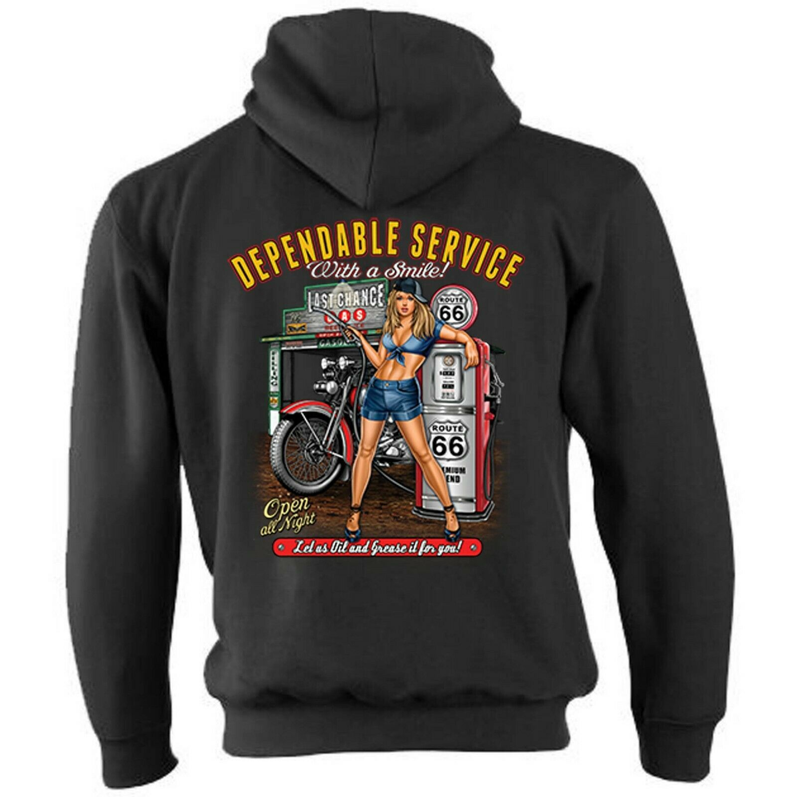 Biker Zip Hoodie Hoody Jacket Motorcycle Motorbike Bobber Chopper Garage Girl Ebay