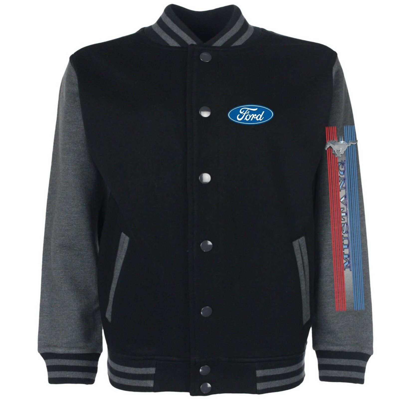 Ford Baseball Varsity Jacket Licensed Classic Ford Mustang Logo A13732