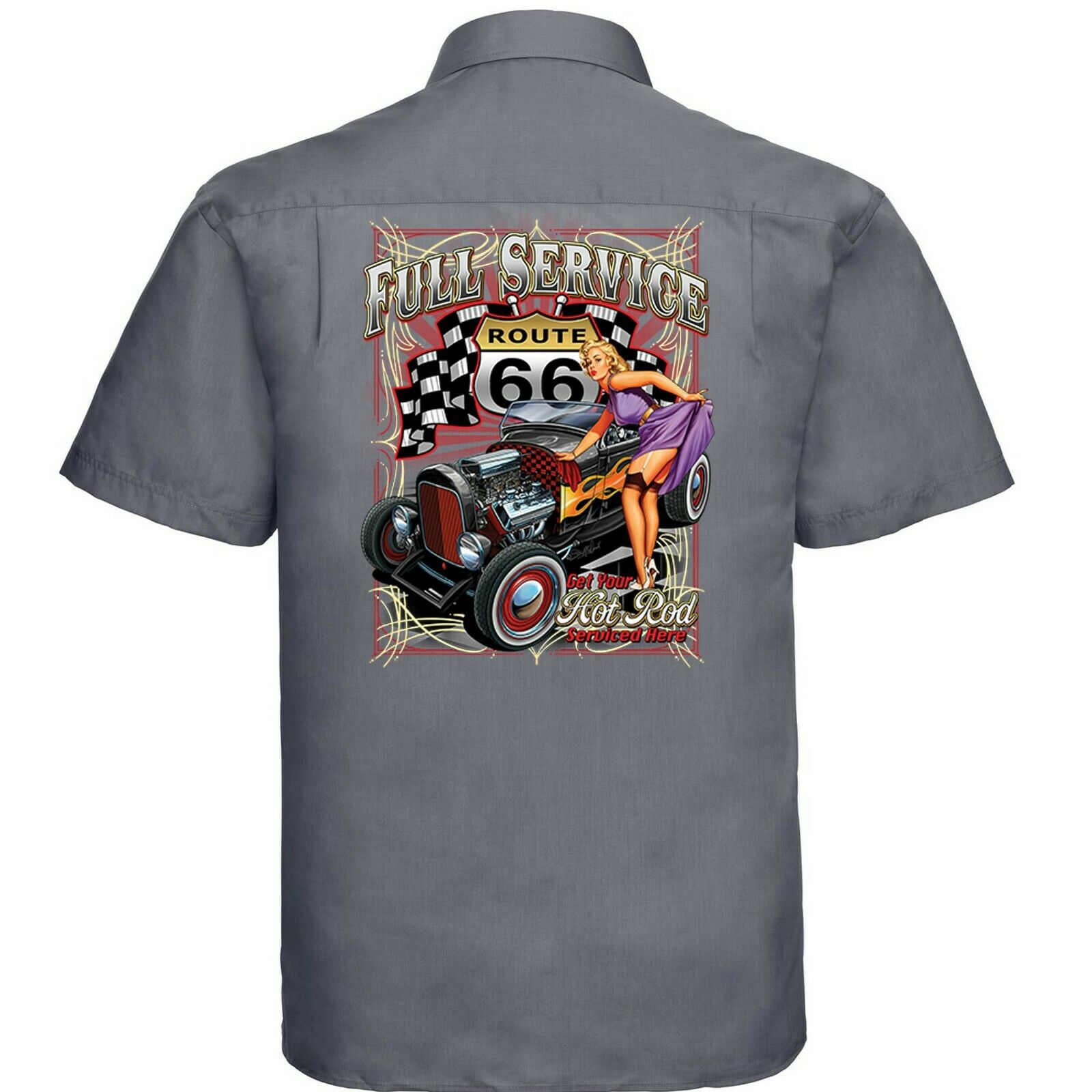 Hot Rod 58 Garage Work Shirt Vintage Rockabilly Custom Car T Coupe ...