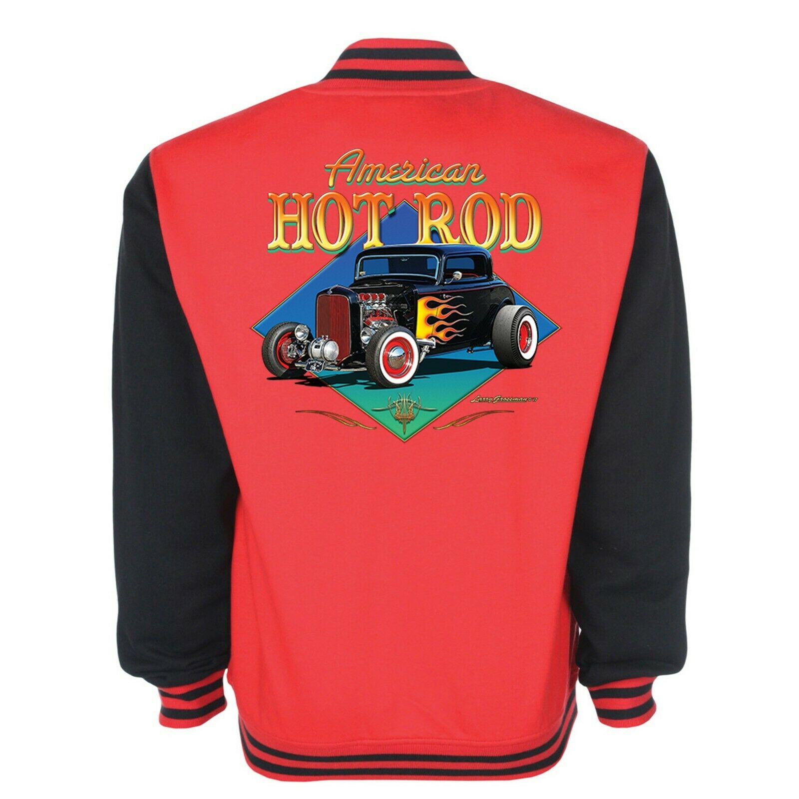 Hotrod 58 Hot Rat Rod American Varsity Garage Jacket Retro Rockabilly ...