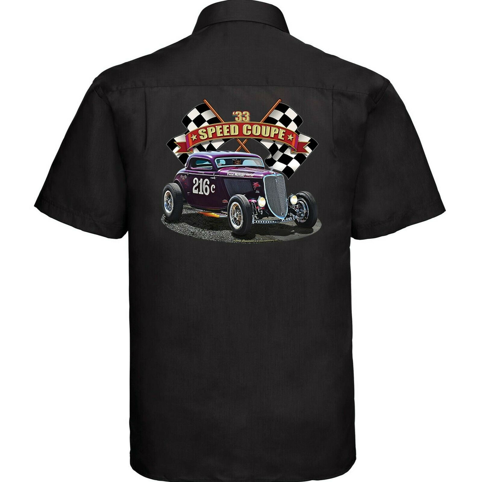 Hotrod 58 Garage Work Shirt Hot Rat Rod Vintage Rockabilly Custom T ...