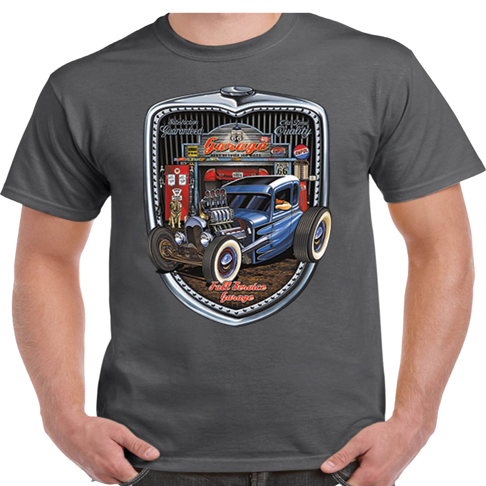 Hot Rod 58 Garage Work Shirt Vintage Rockabilly Custom Car T Rat Chop ...