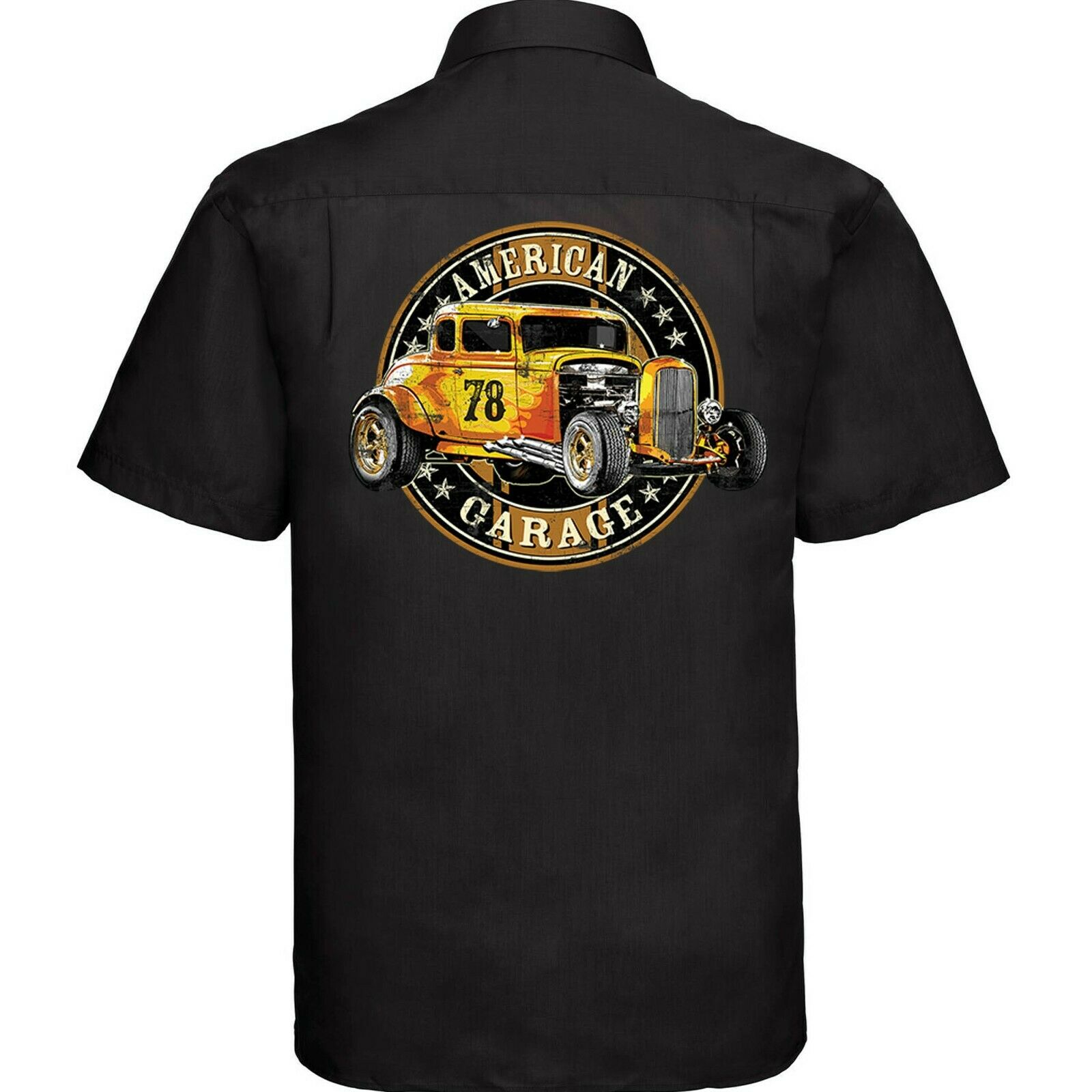 Hot Rod 58 Garage Work Shirt Vintage Rockabilly Custom Rat Race Car T ...