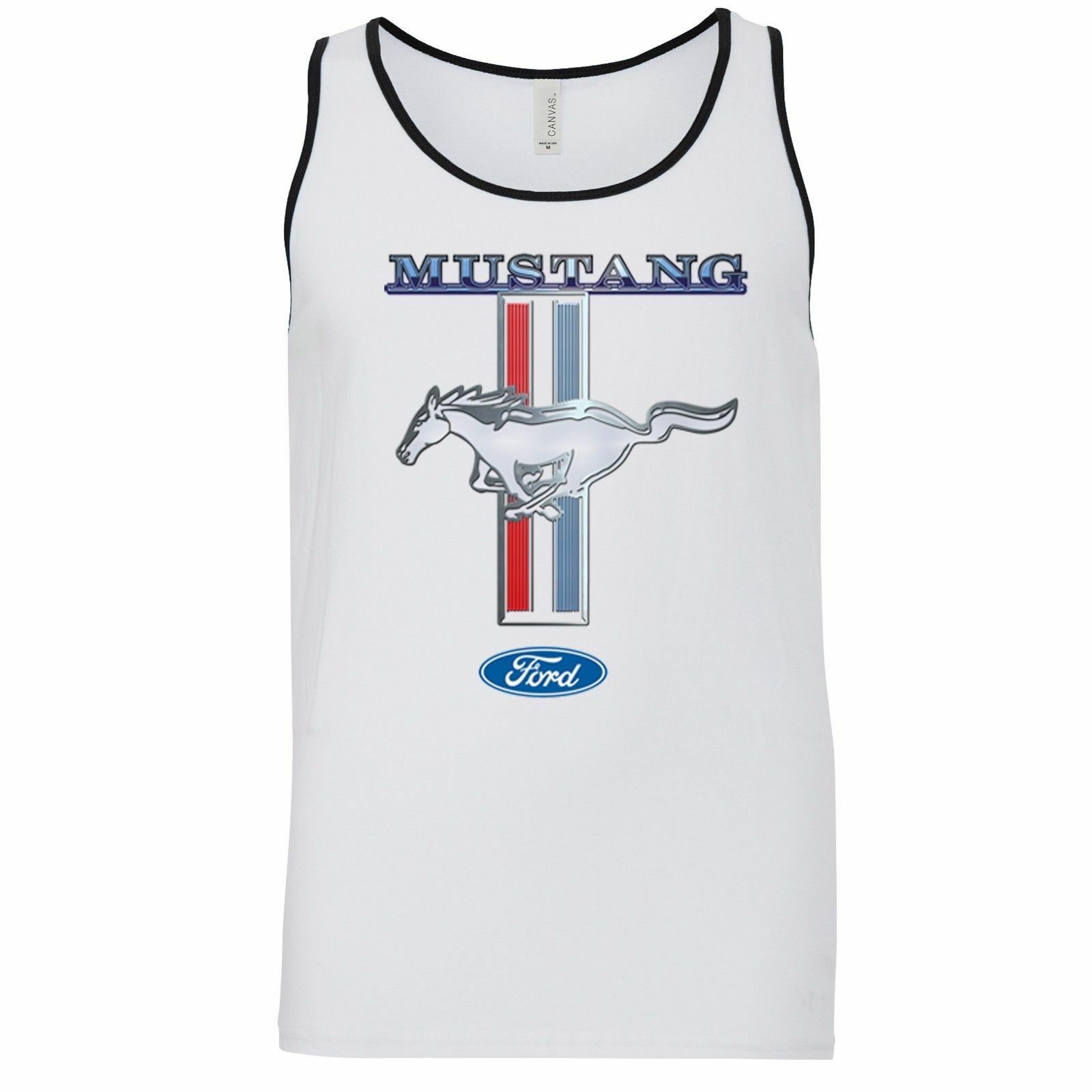 Mens Ford Mustang Vest Tank Top Classic Vintage American Muscle Car Pony Grill 