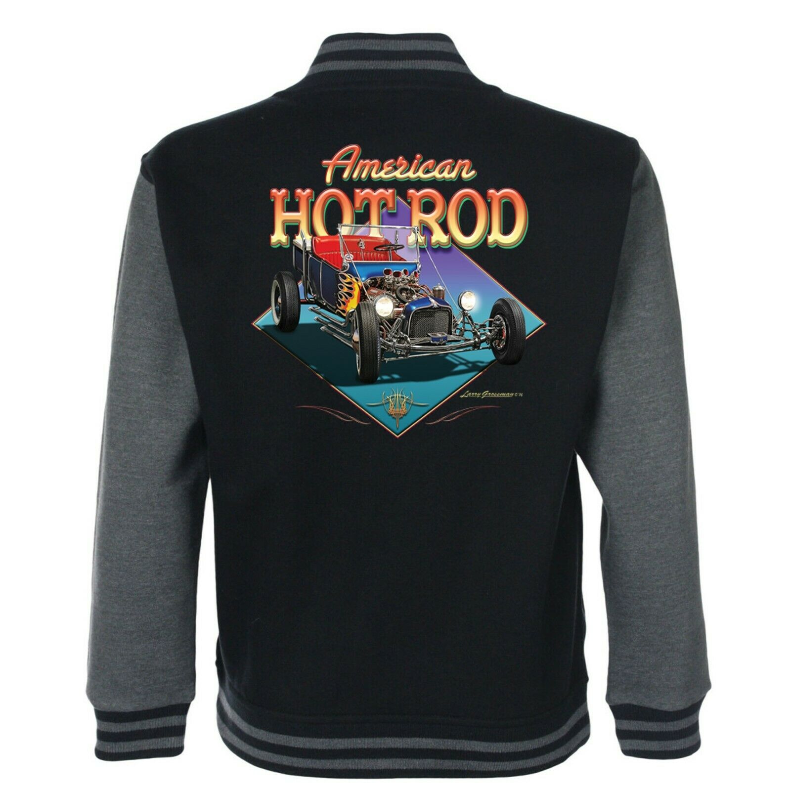 Hotrod 58 Hot Rat Rod American Varsity Garage Jacket Retro 50's Rockabilly 66 